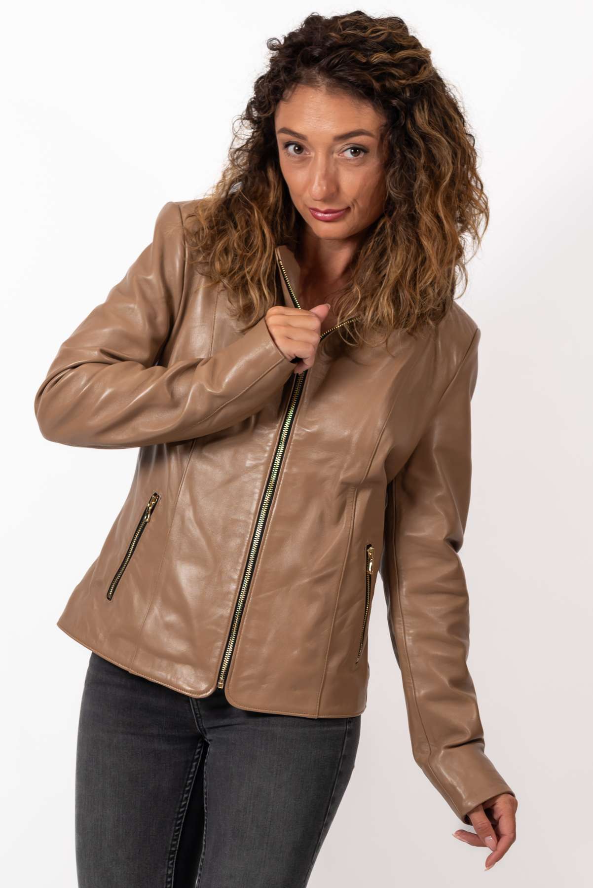 Women's leather jacket Aneta