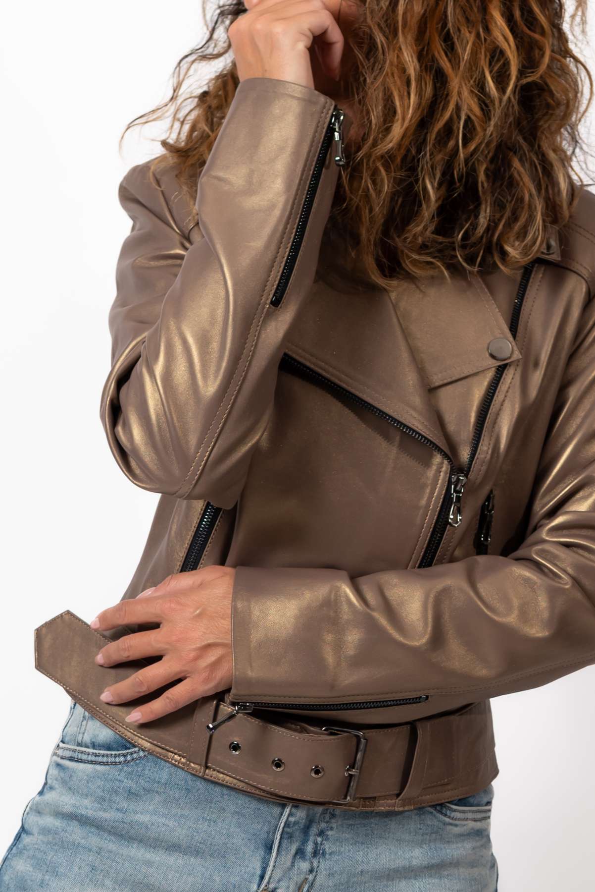 Women's leather jacket Alberta Gold