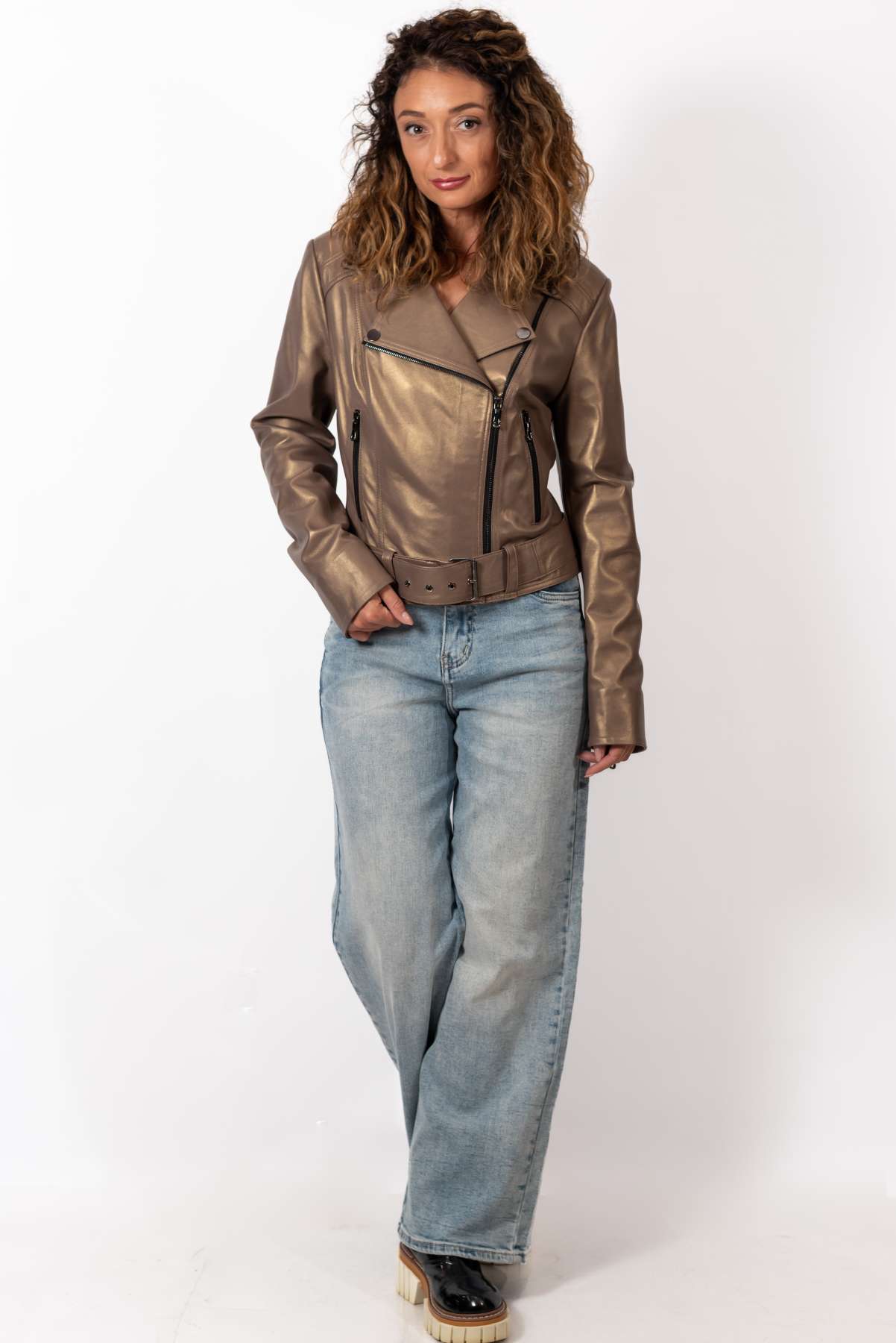 Women's leather jacket Alberta Gold