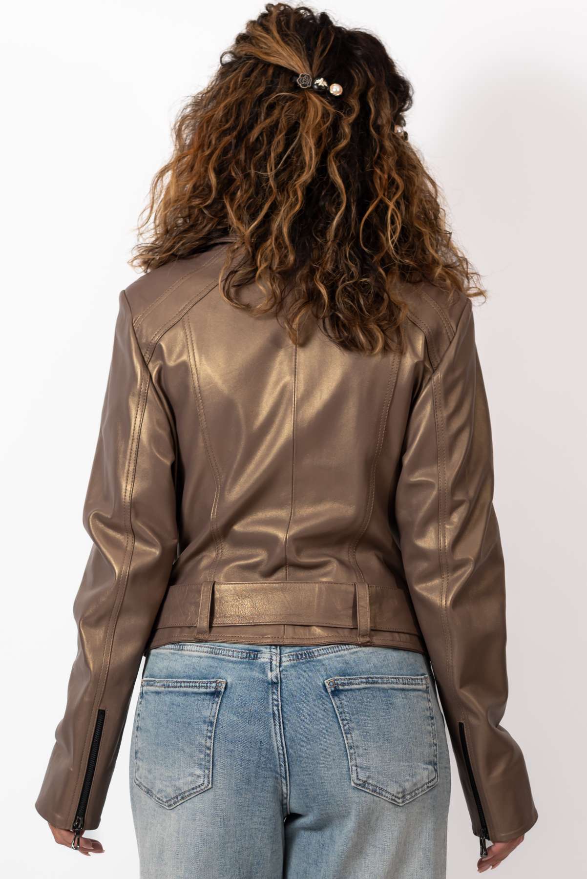 Women's leather jacket Alberta Gold