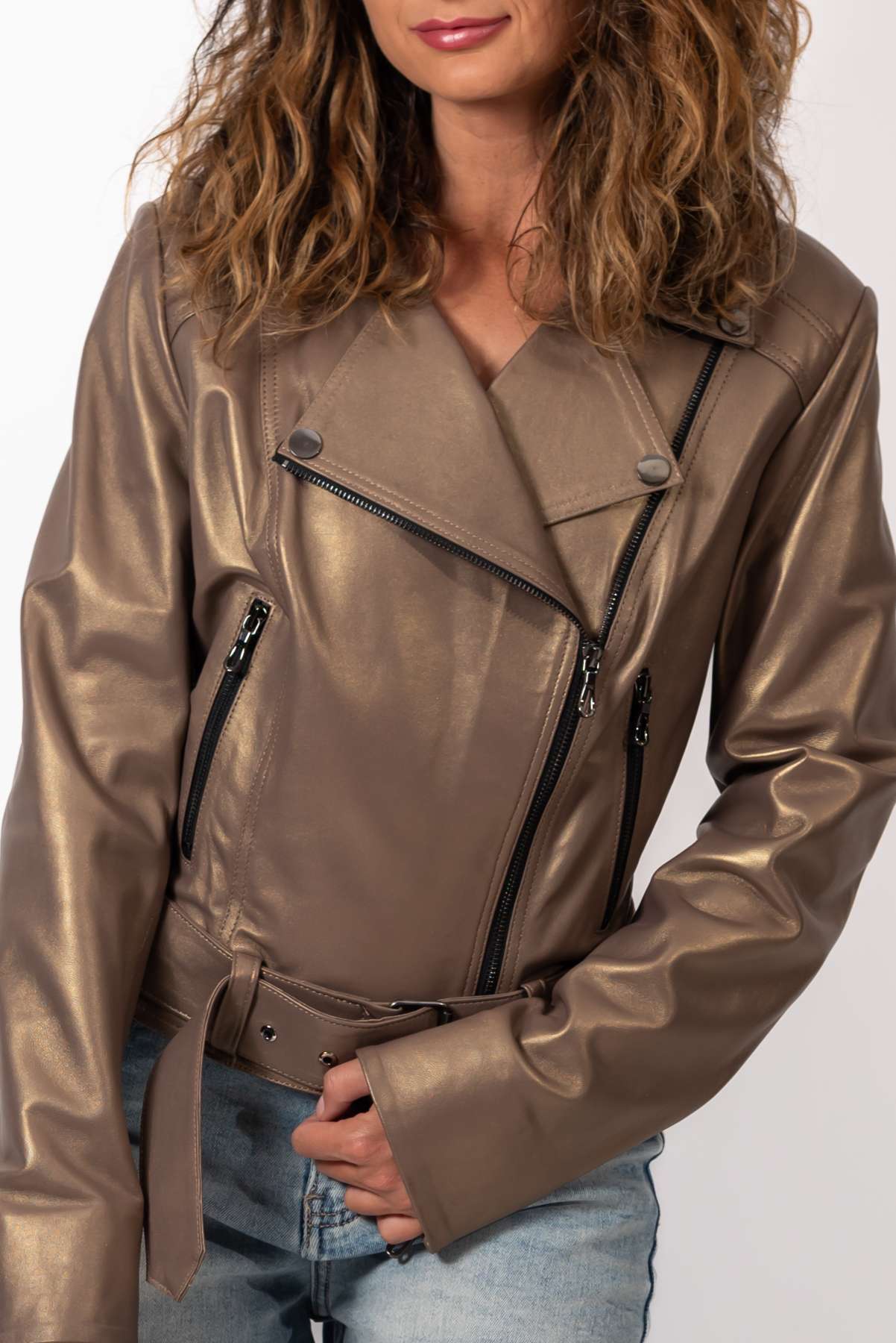 Women's leather jacket Alberta Gold