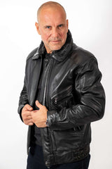 Men's Leather Winter Jacket Steven Black