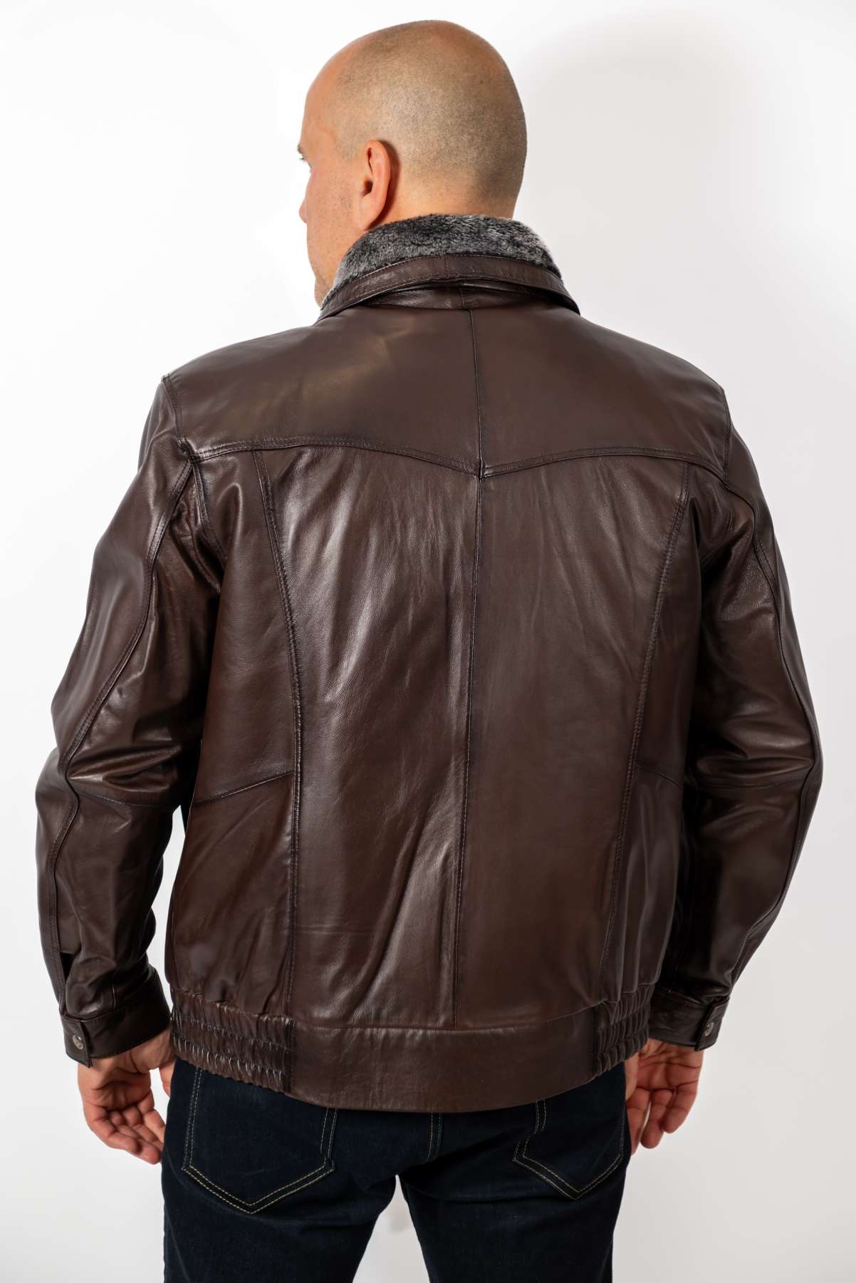 Men's Leather Winter Jacket Steven