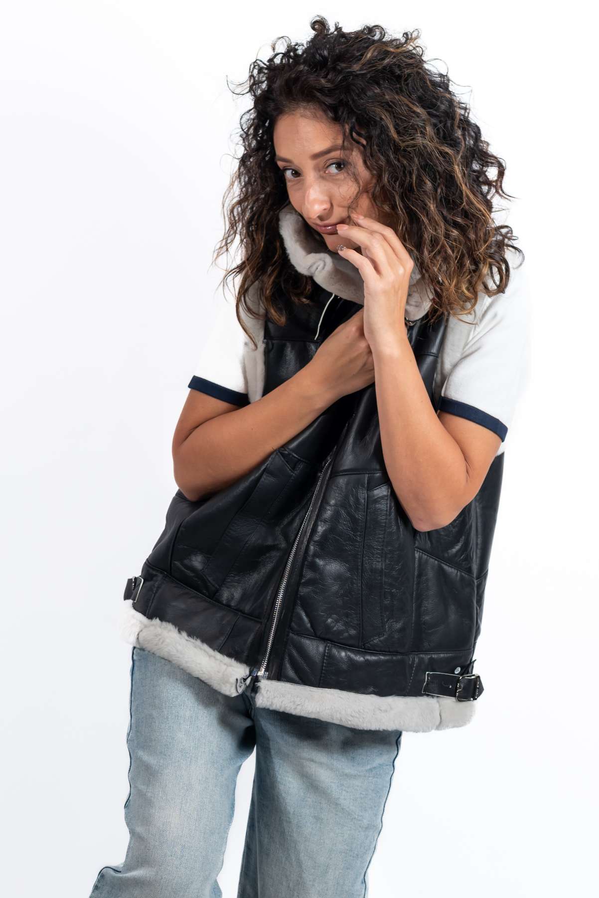 Women's warm vest Ani Black
