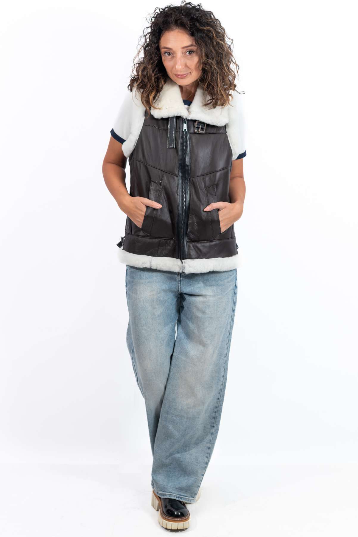 Women's warm vest Ani Brown