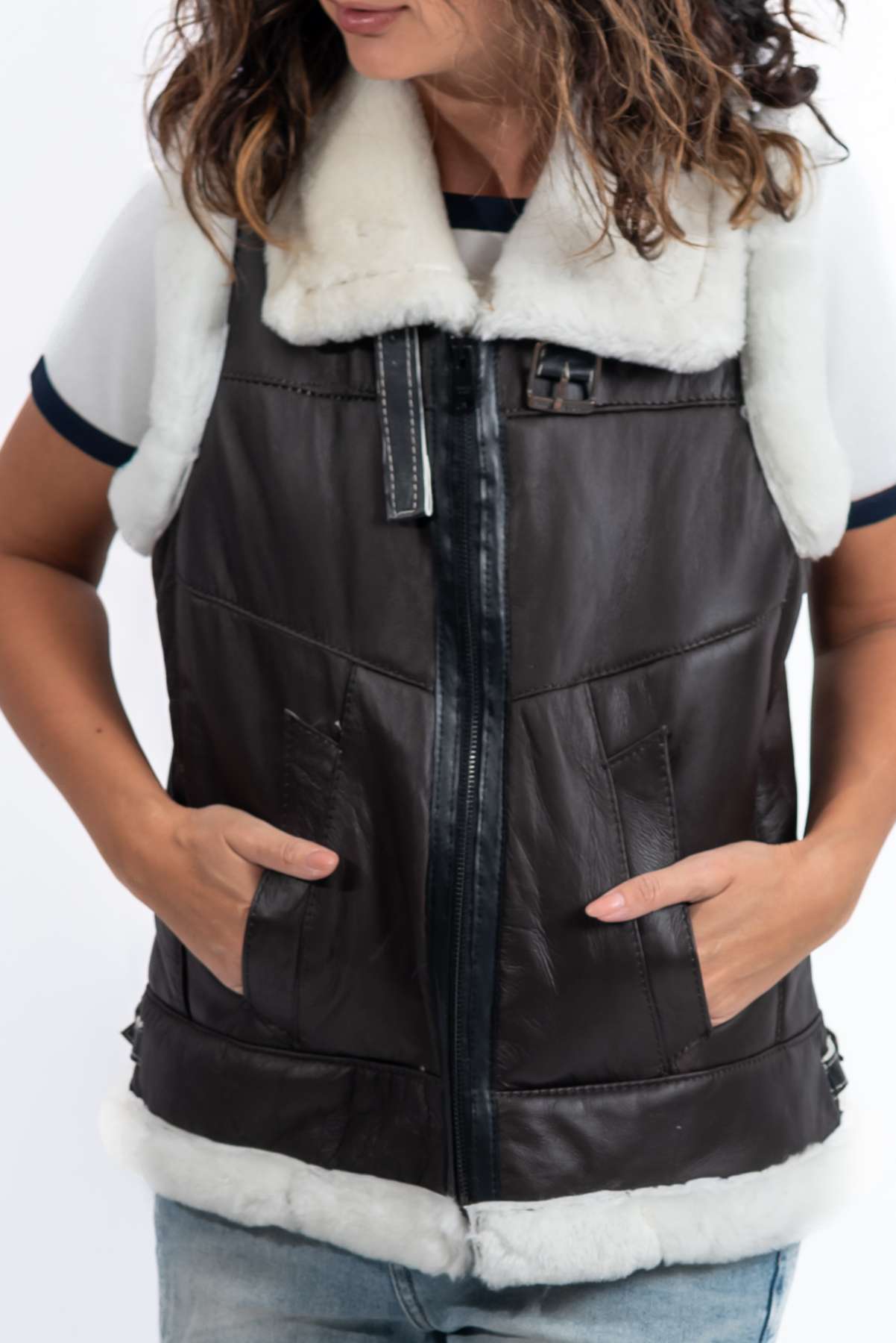 Women's warm vest Ani Brown