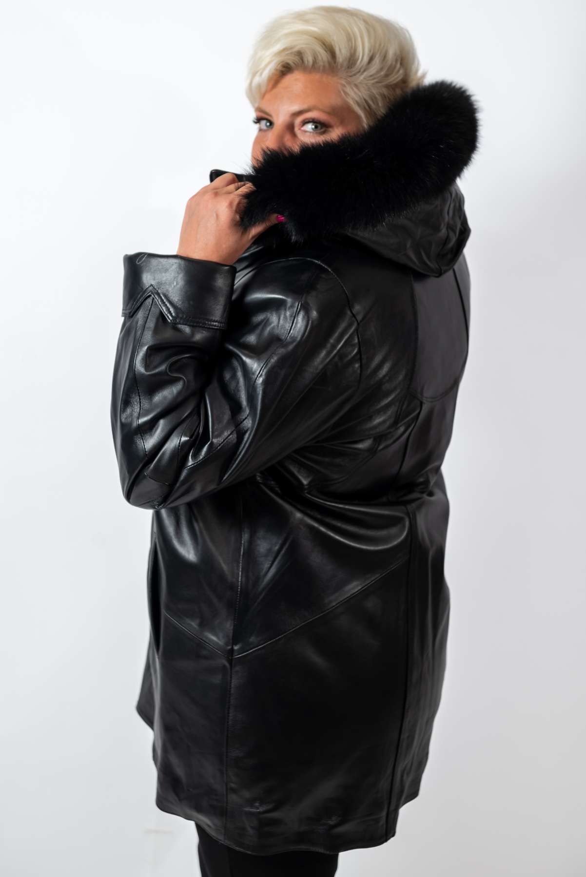 Women's winter leather jacket Siana Black