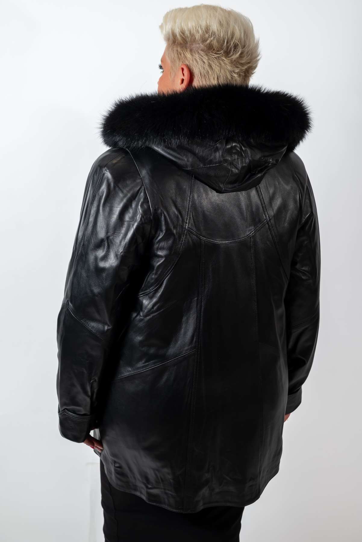 Women's winter leather jacket Siana Black
