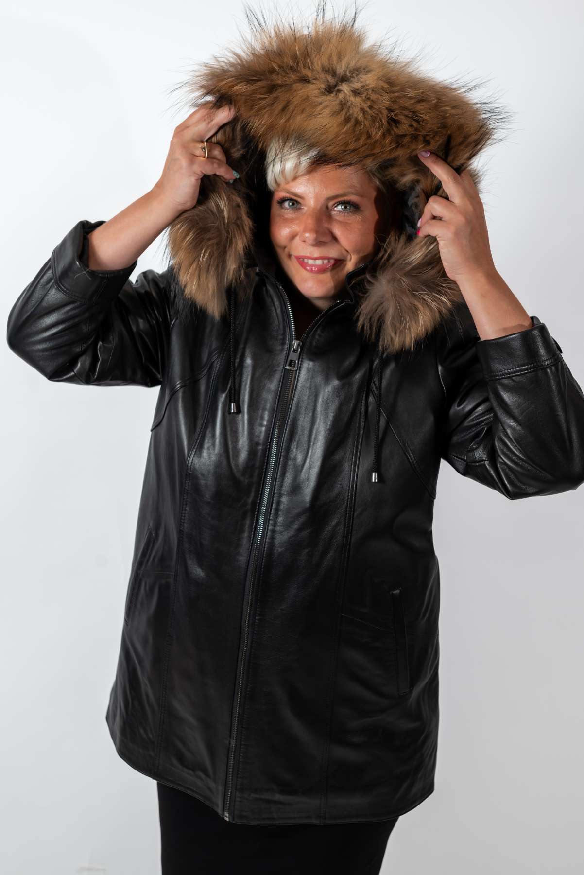 Women's winter leather jacket Siana