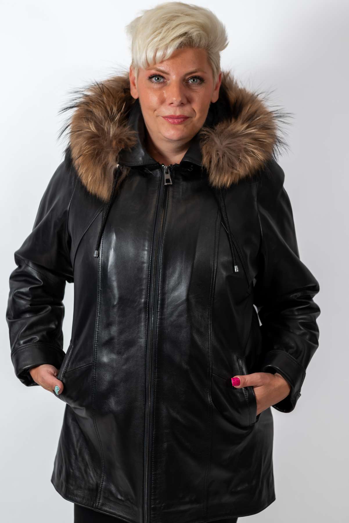 Women's winter leather jacket Siana