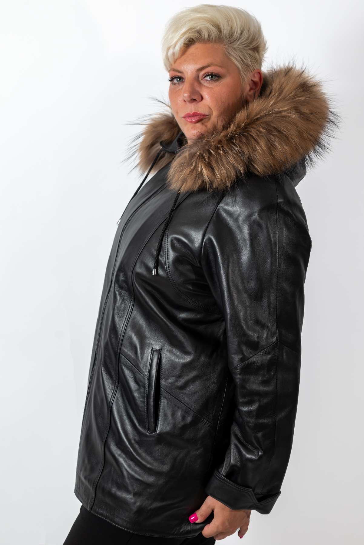 Women's winter leather jacket Siana