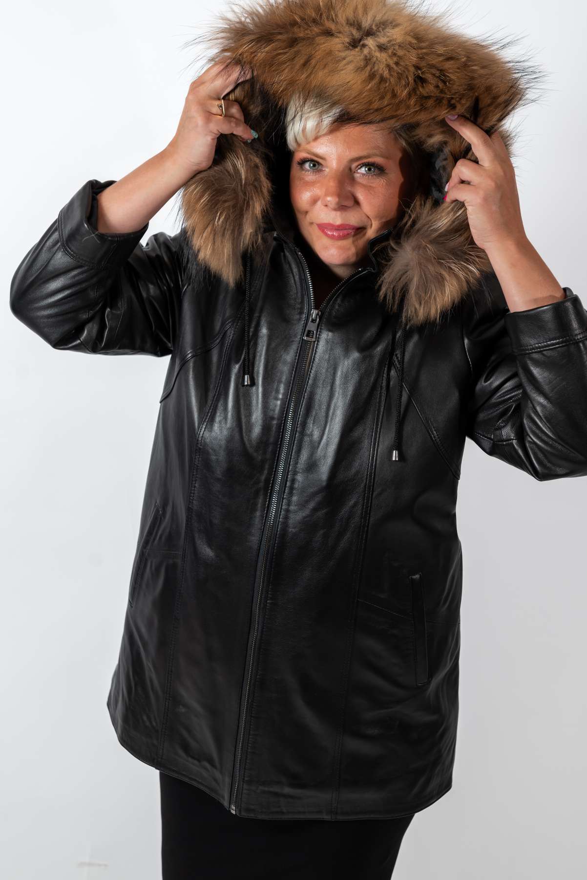 Women's winter leather jacket Siana