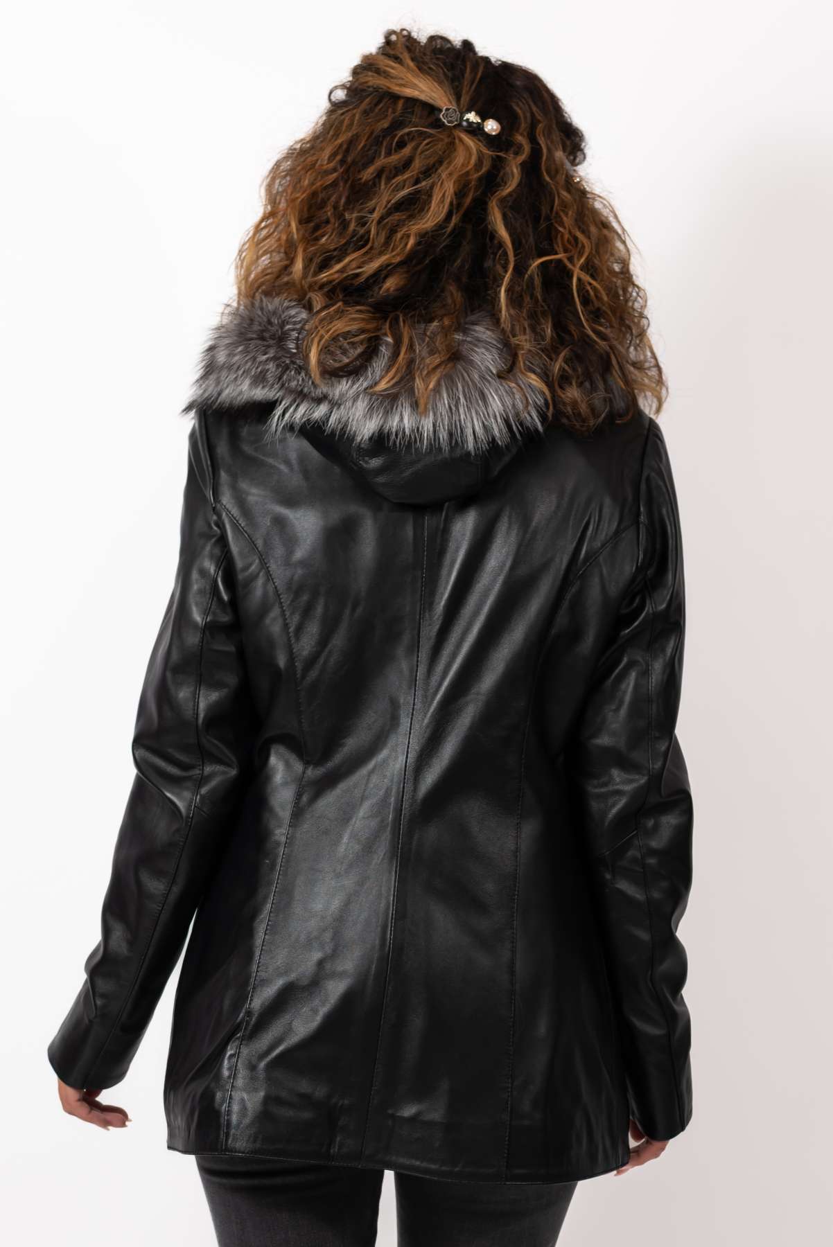 Women's winter leather jacket Alina Black