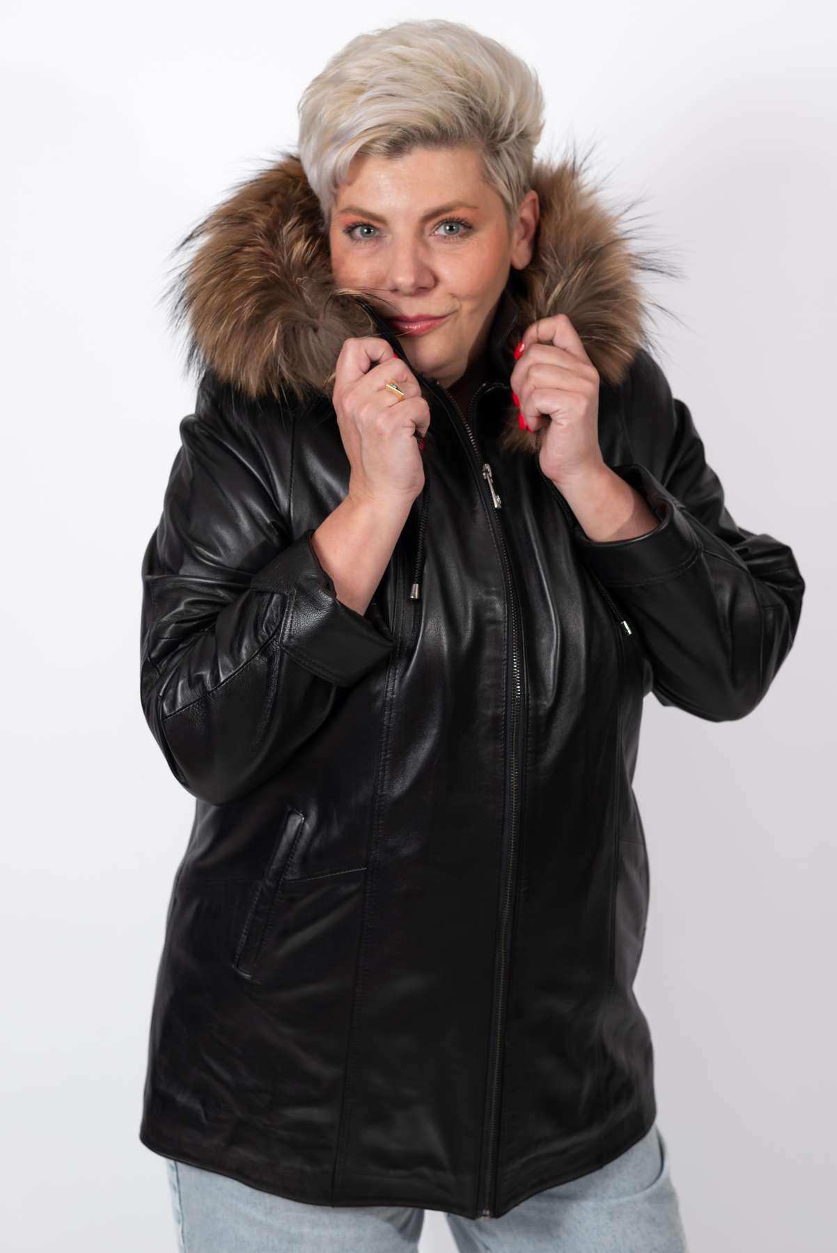 Women's winter leather jacket Siana