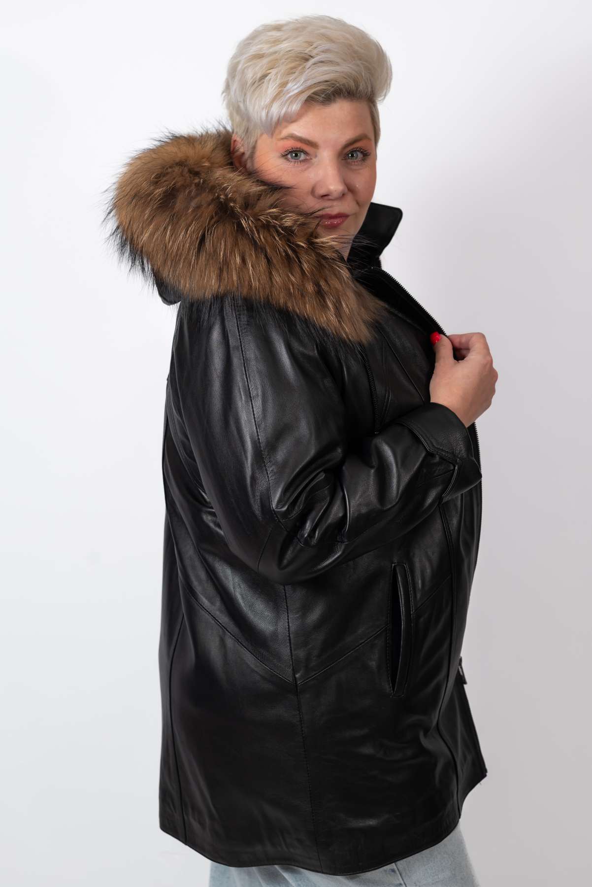 Women's winter leather jacket Siana