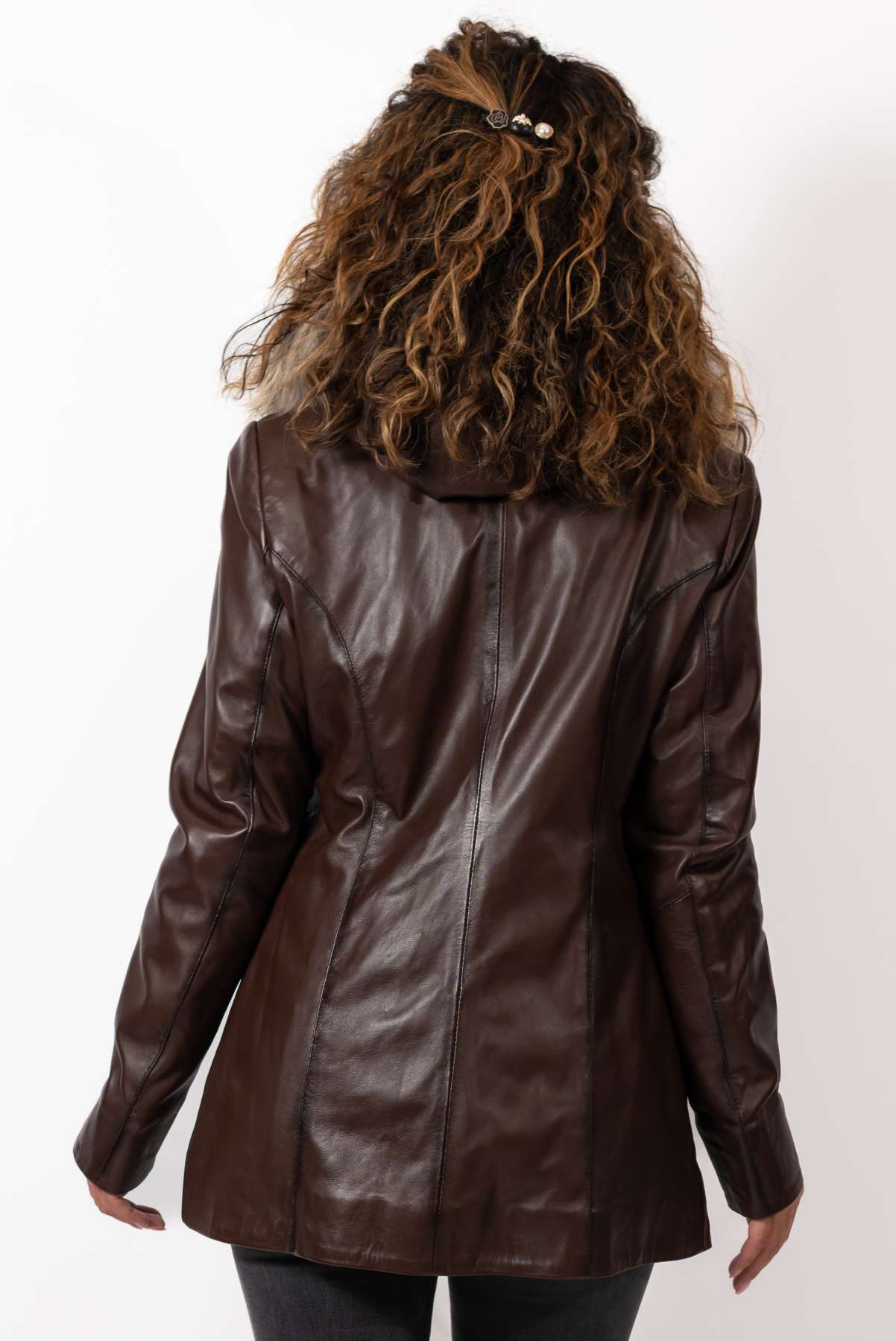Women's winter leather jacket Alina Brown