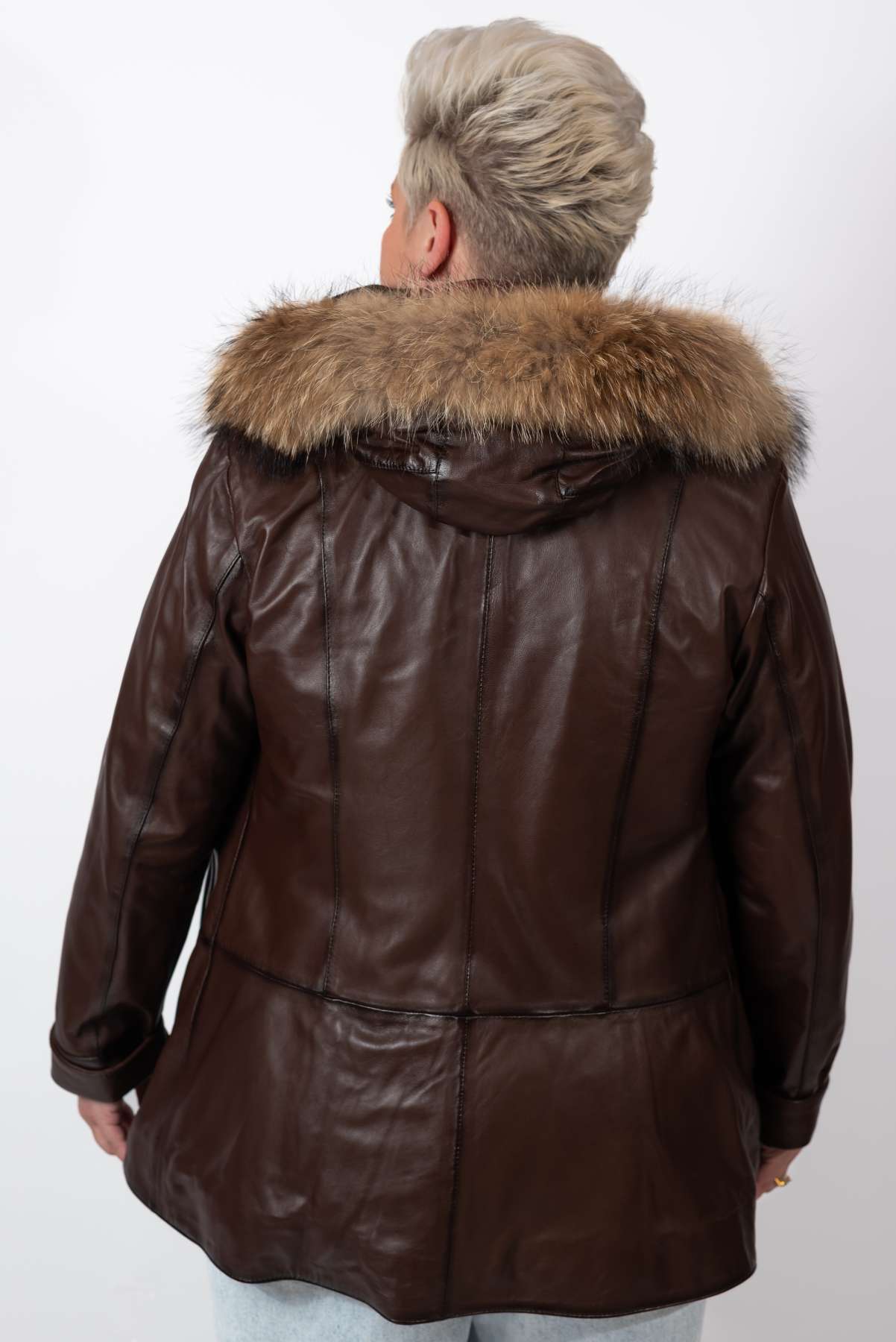 Women's winter leather jacket Jeanne Brown