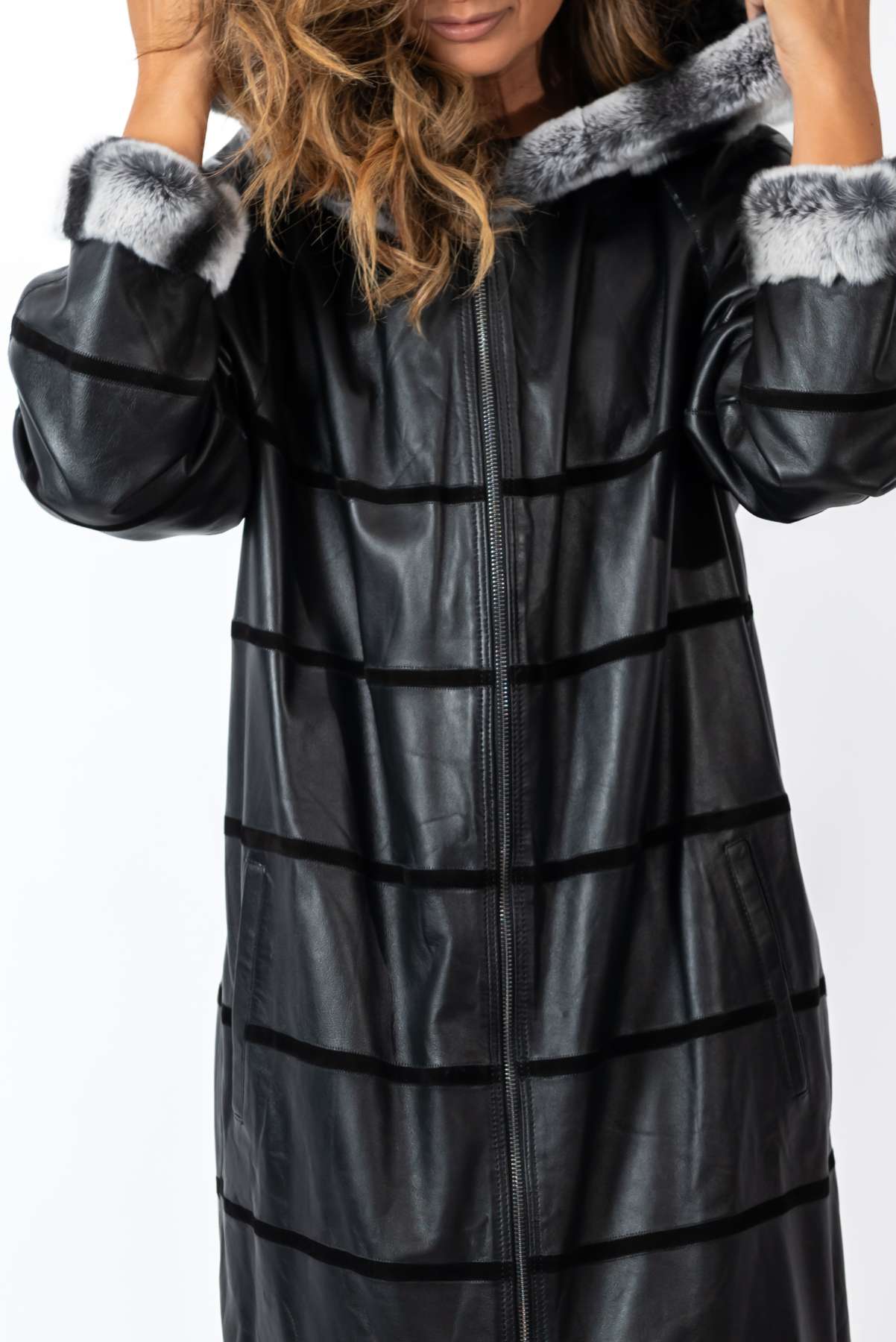 Women's leather coat Dara Double-Faced Black
