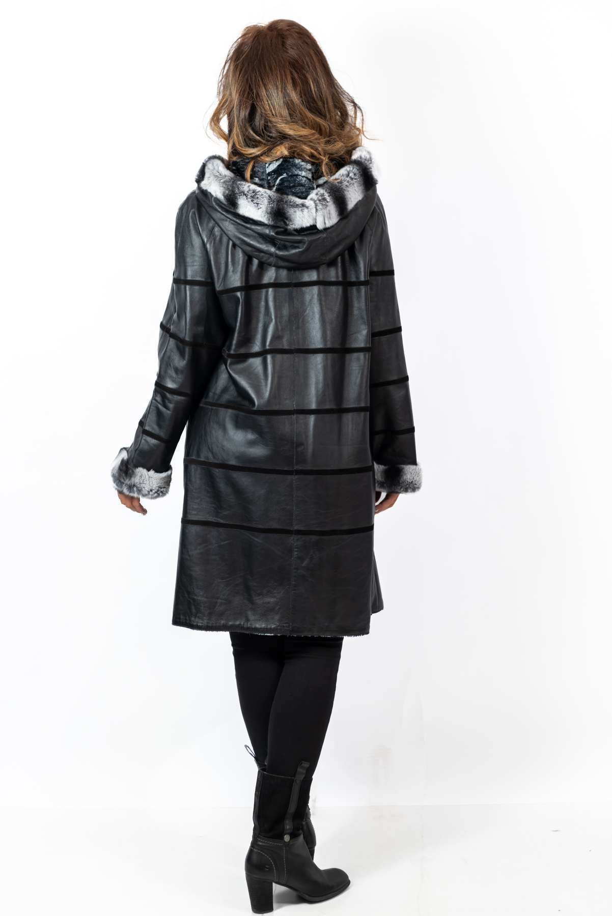 Women's leather coat Dara Double-Faced Black