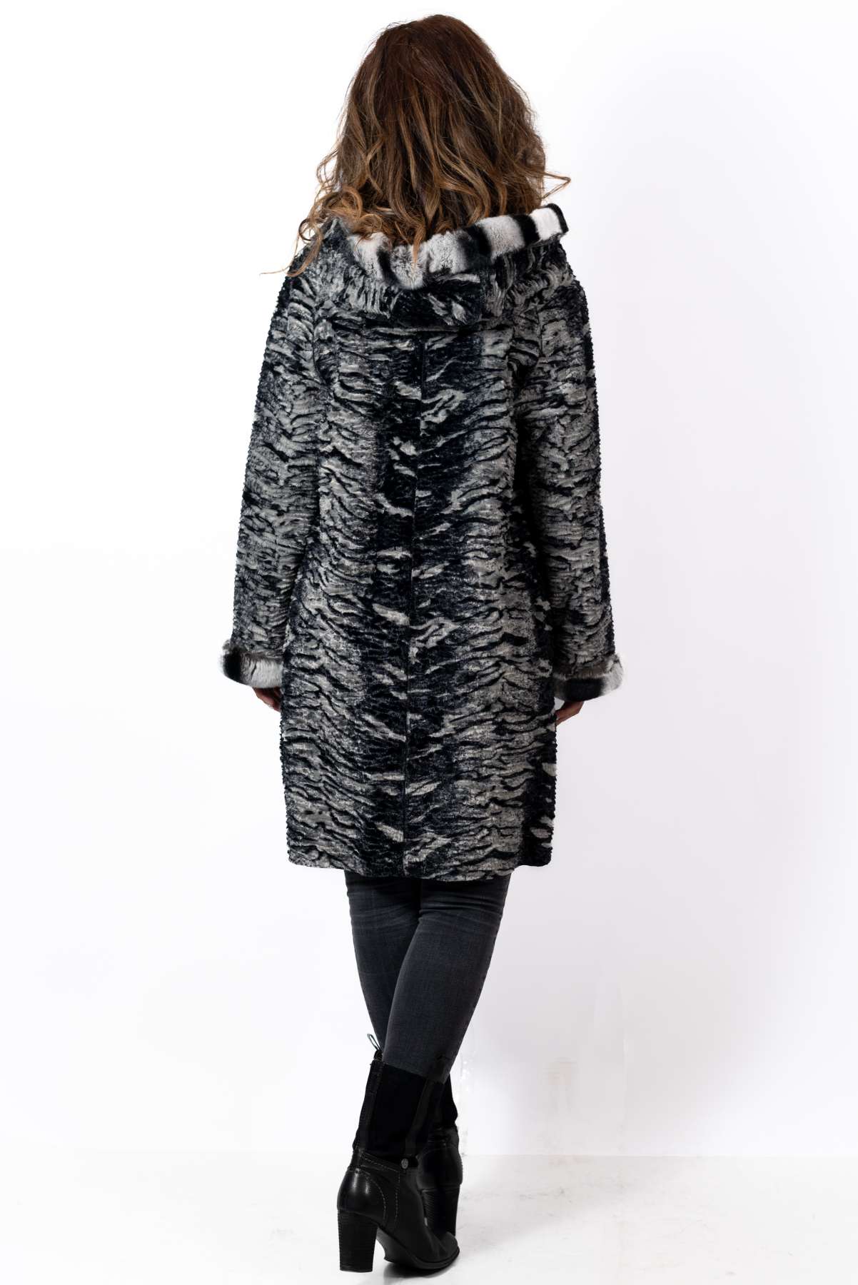 Women's leather coat Deya Double-Faced Black