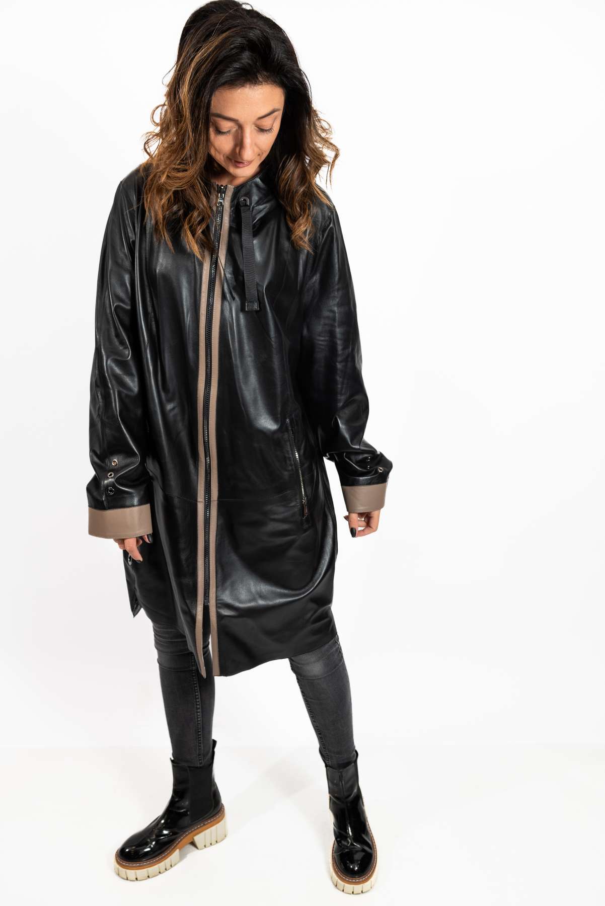 Women's leather coat Zhiselle Black