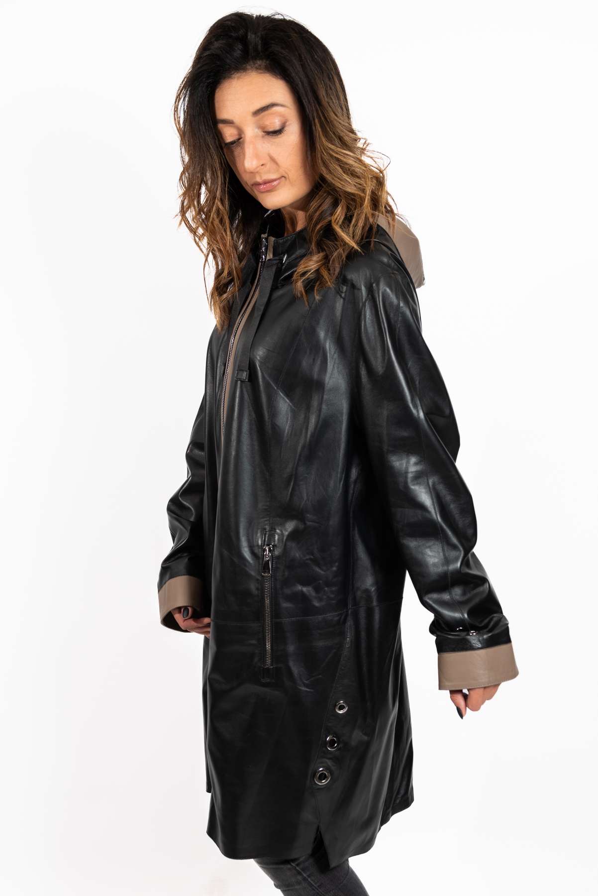 Women's leather coat Zhiselle Black