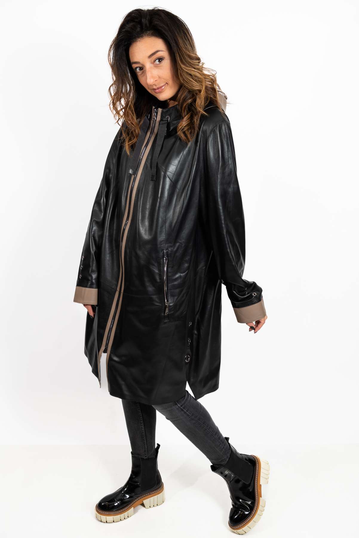Women's leather coat Zhiselle Black
