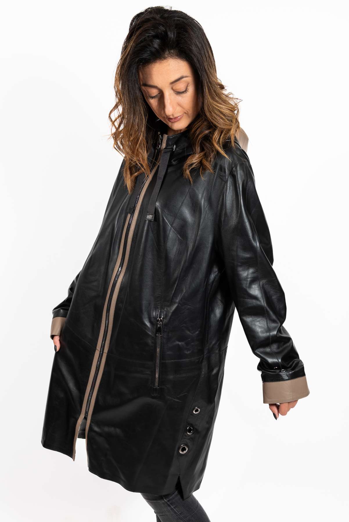 Women's leather coat Zhiselle Black