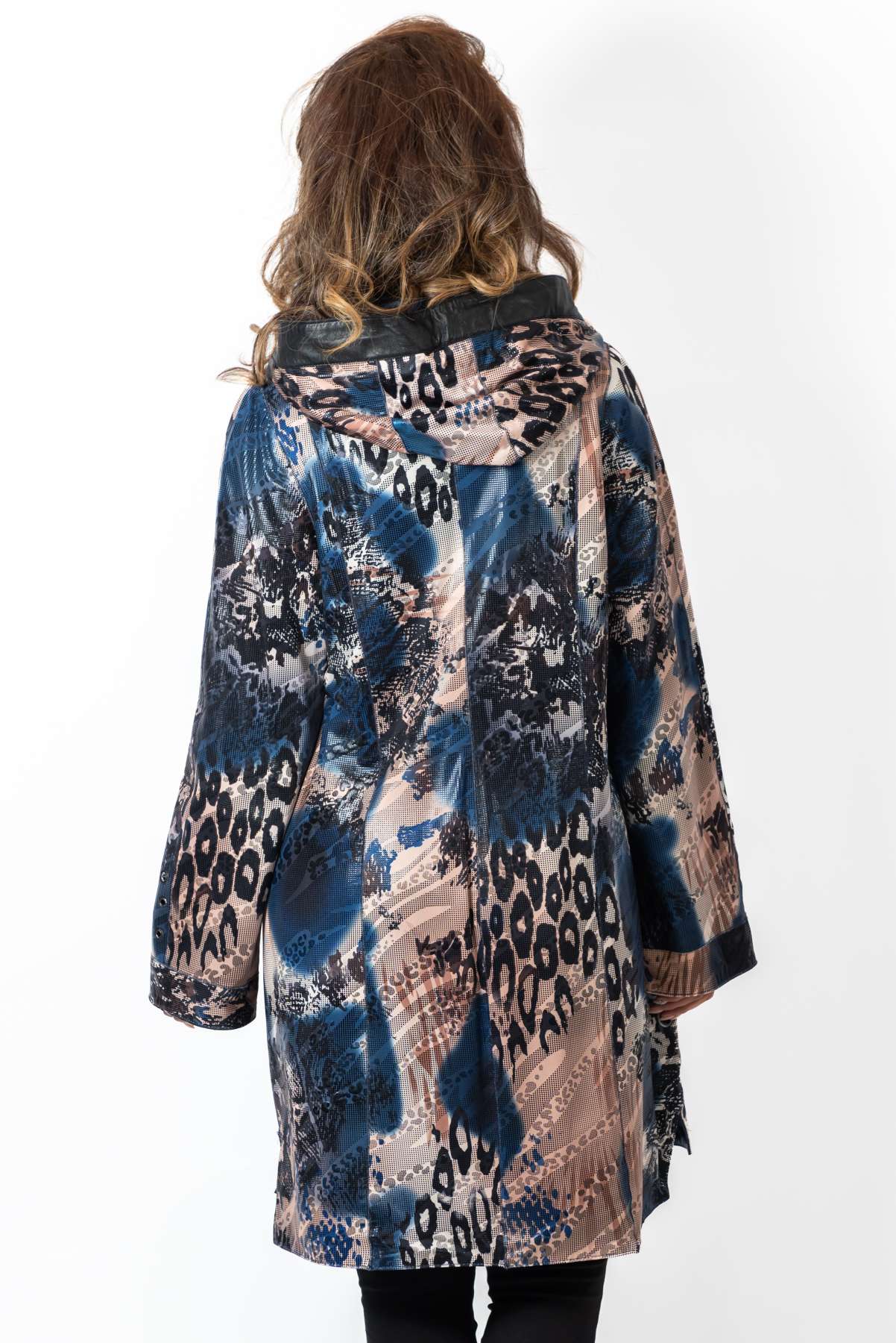 Women's leather coat Zhiselle Blue Neon