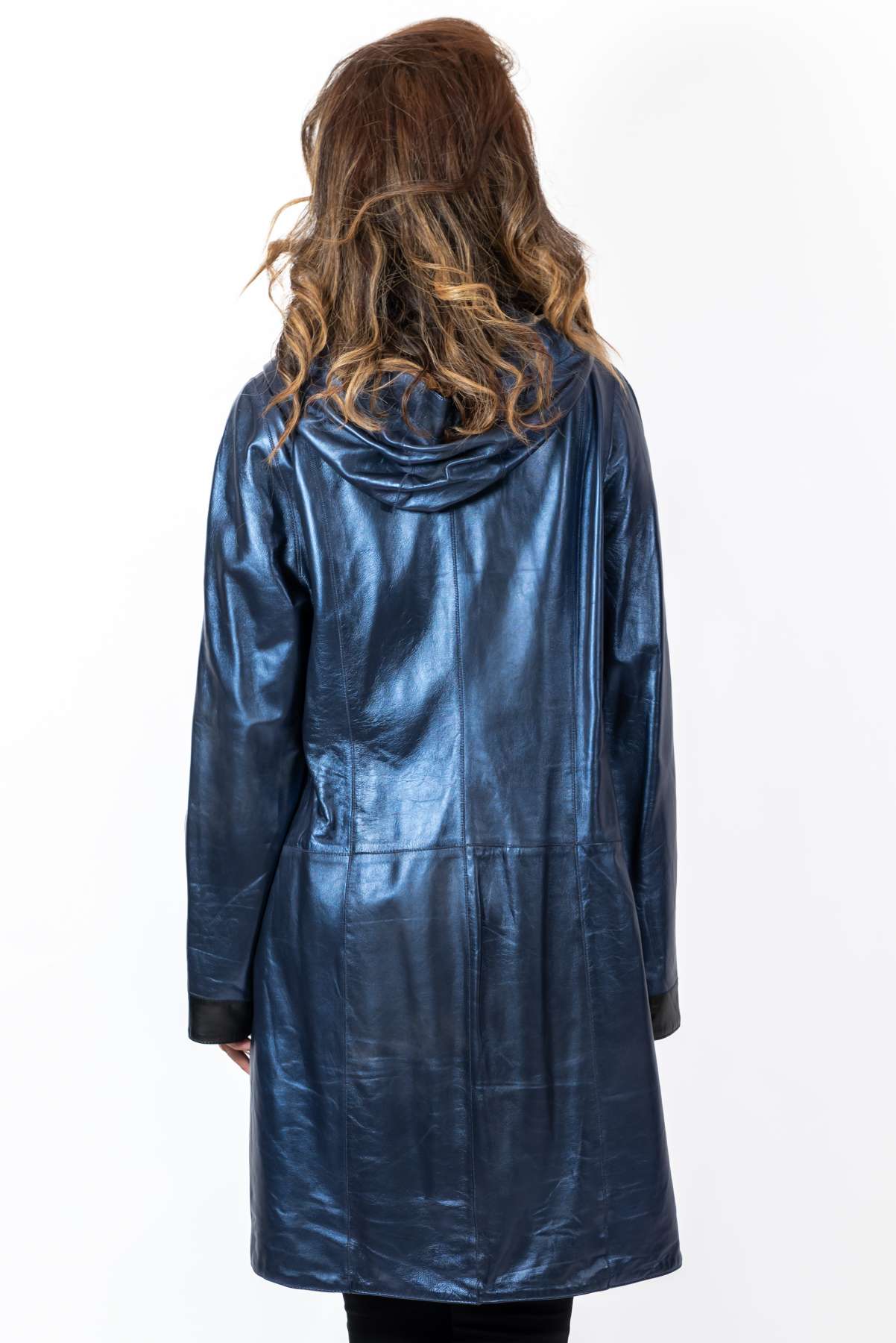 Women's leather coat Zhiselle Blue Neon