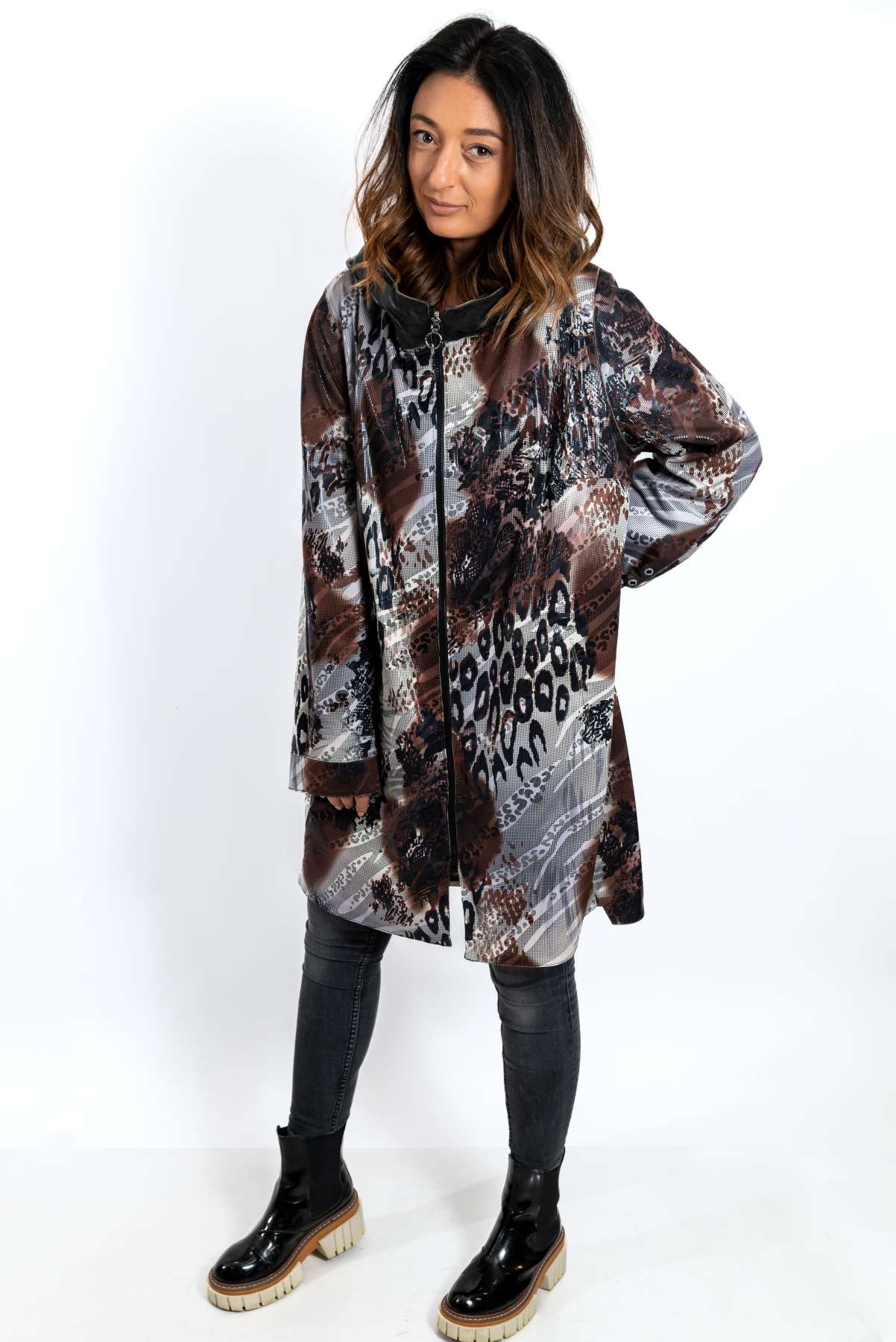 Women's leather coat Zhiselle Gold Caramel