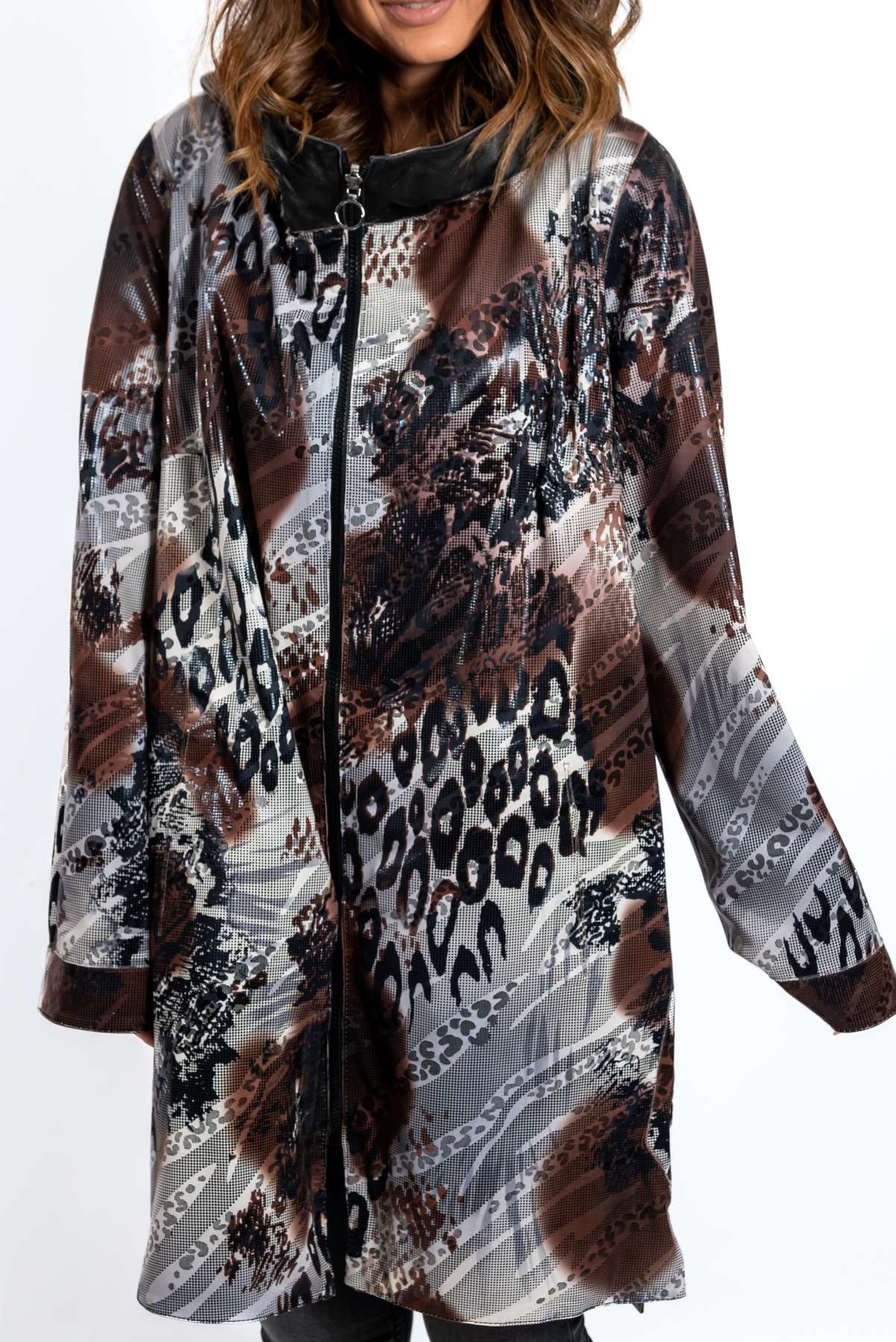 Women's leather coat Zhiselle Gold Caramel