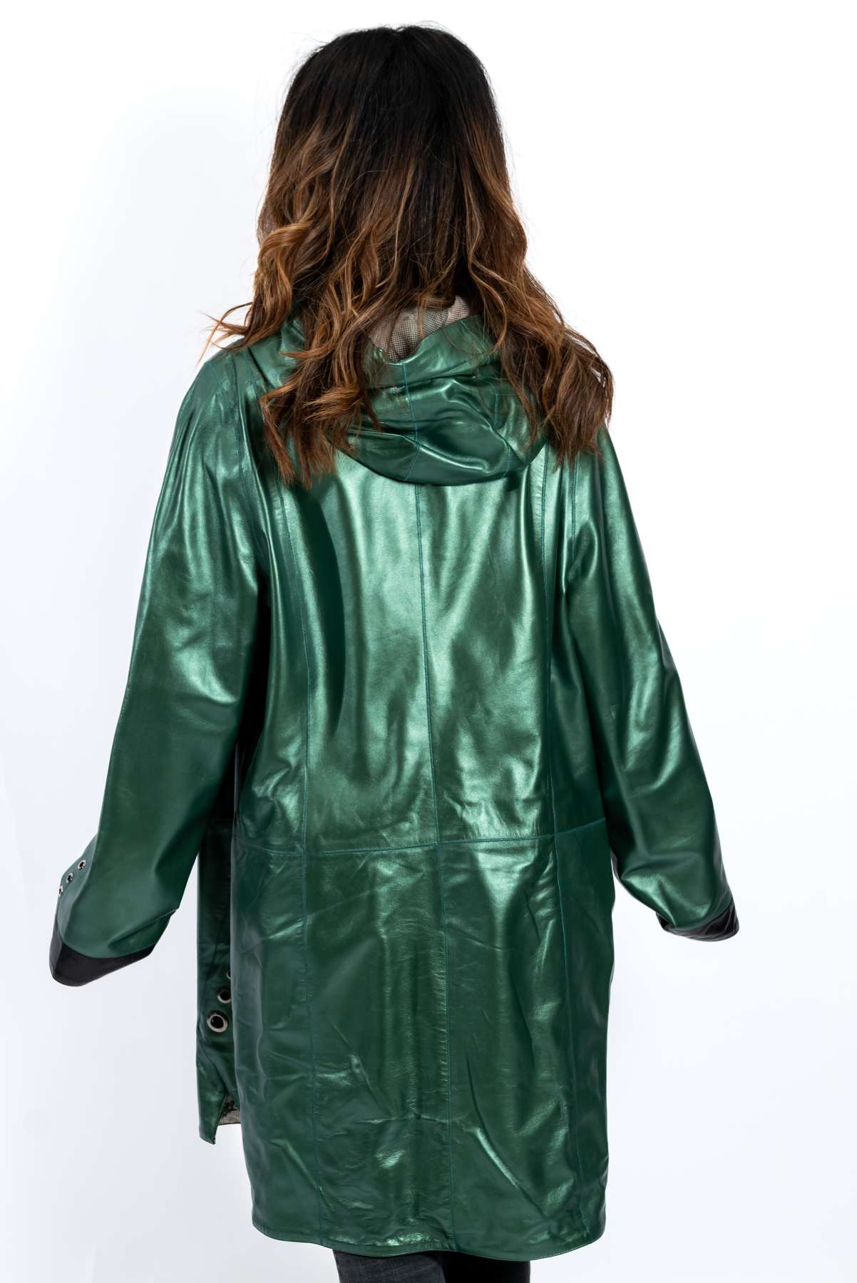 Women's leather coat Zhiselle Green neon