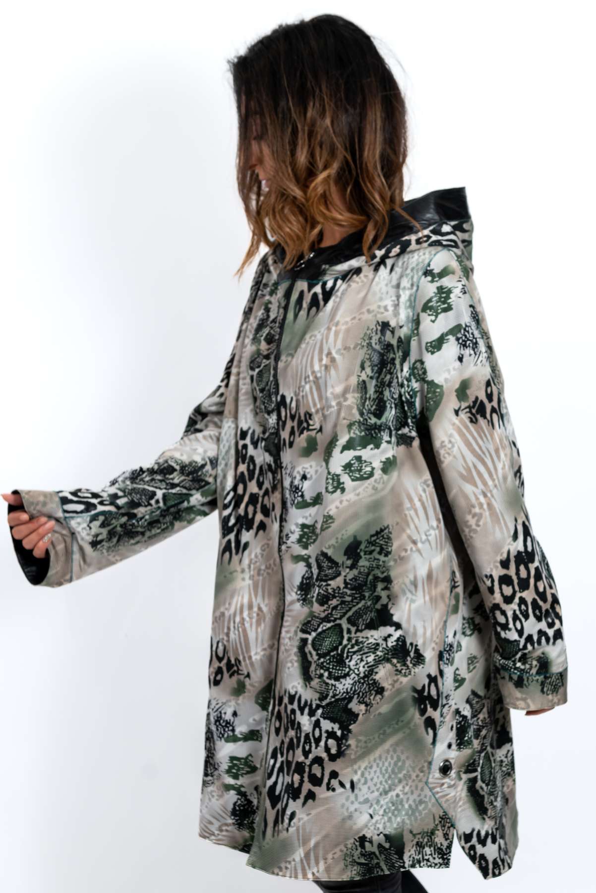 Women's leather coat Zhiselle Green neon