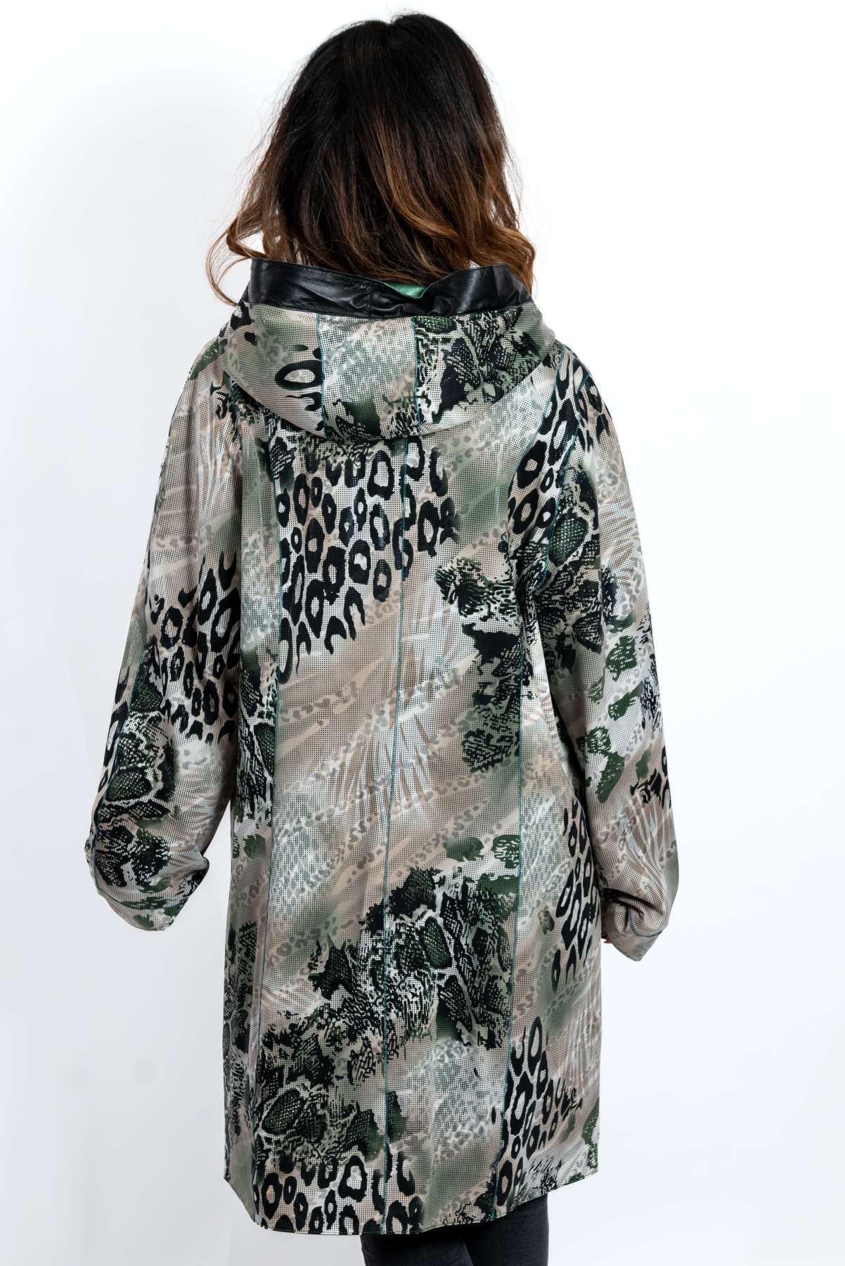 Women's leather coat Zhiselle Green neon