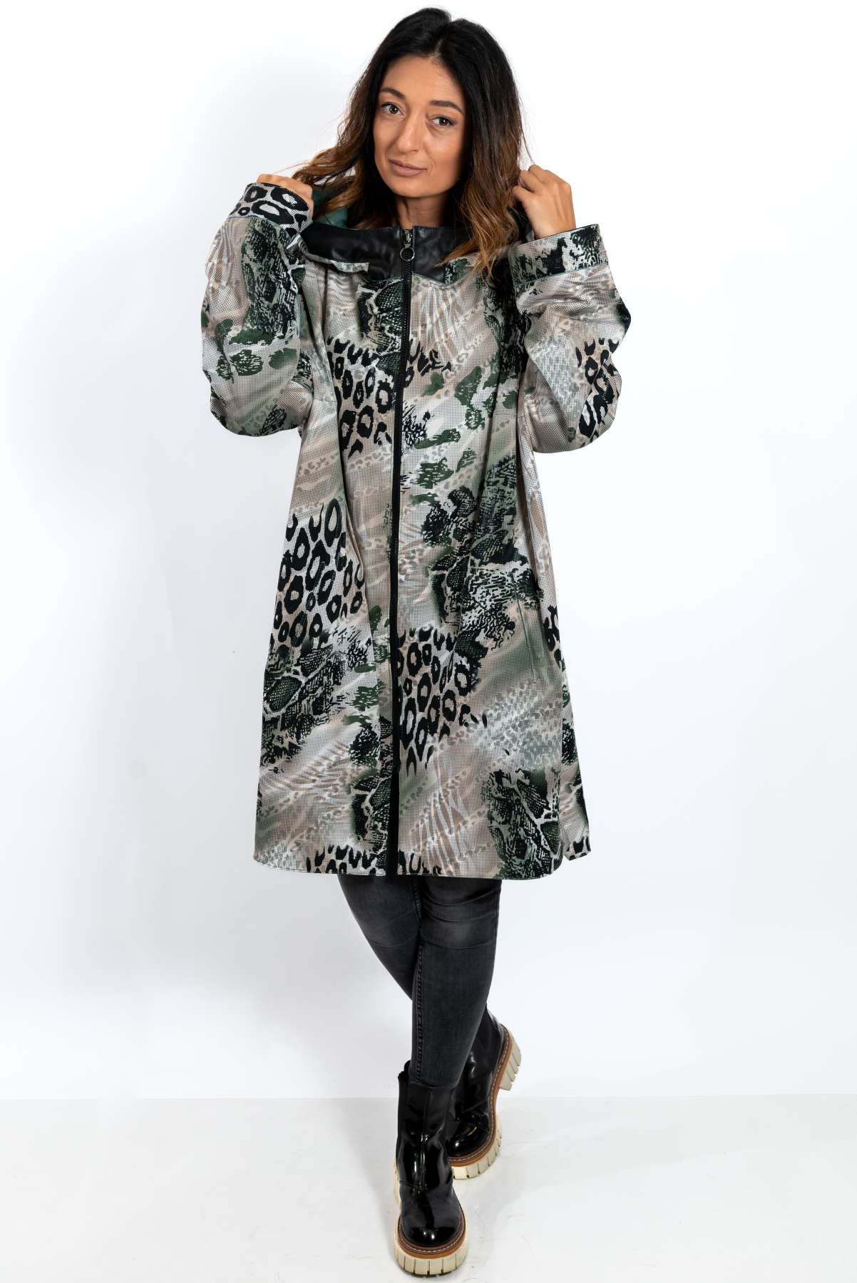Women's leather coat Zhiselle Green