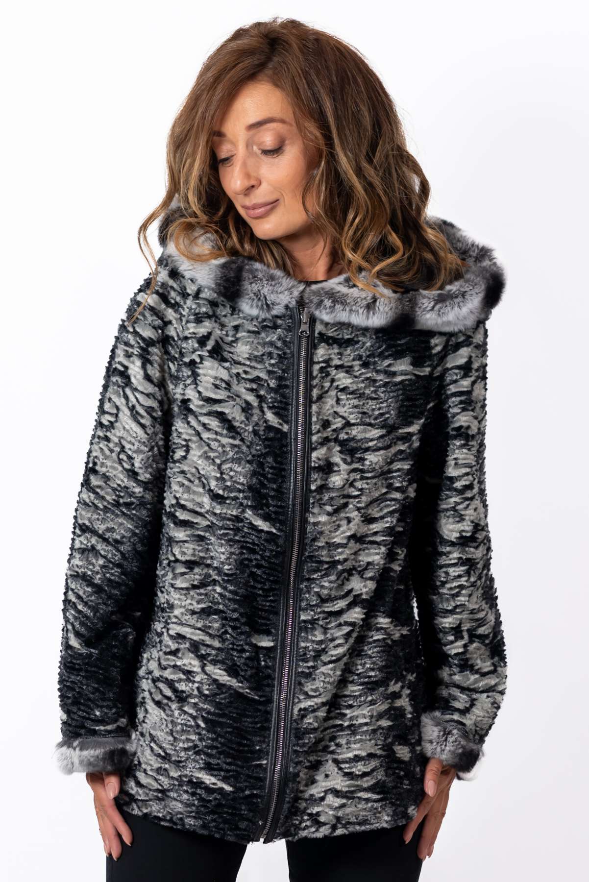 Women's leather jacket Lilia Black Double-Faced