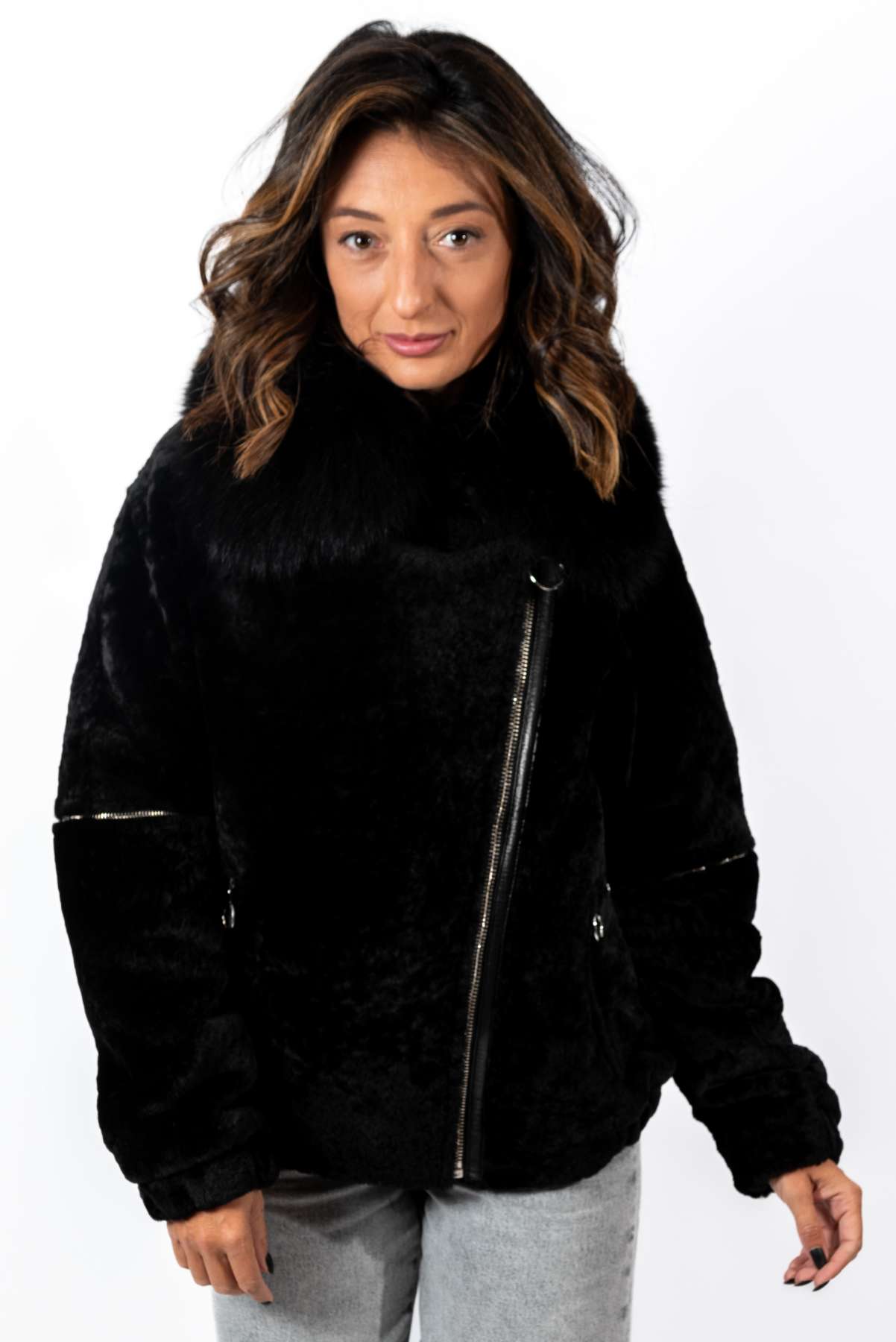 Women's exclusive coat Deborah from Astragan Black