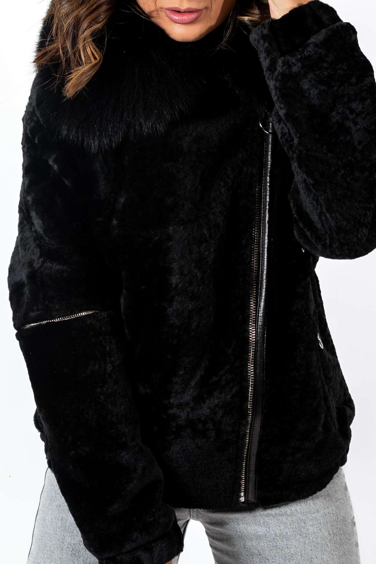 Women's exclusive coat Deborah from Astragan Black