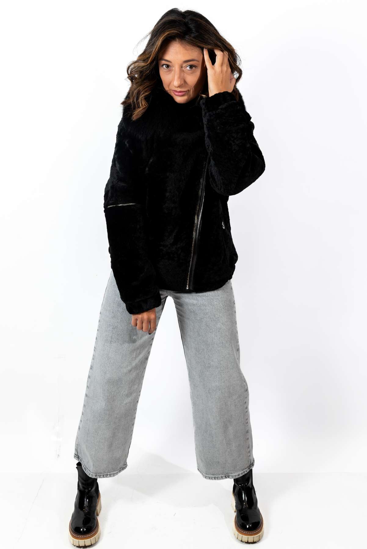 Women's exclusive coat Deborah from Astragan Black