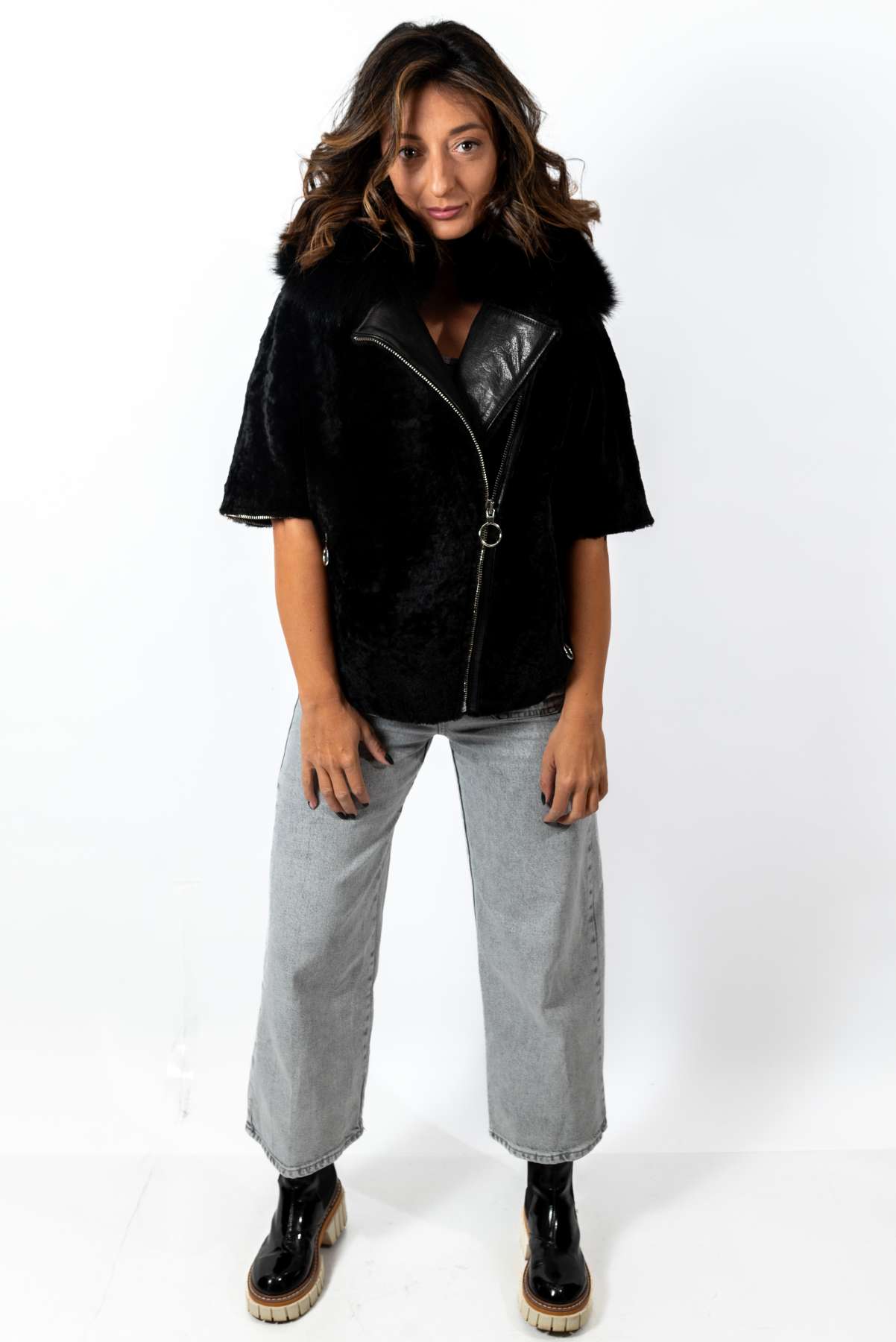 Women's exclusive coat Deborah from Astragan Black