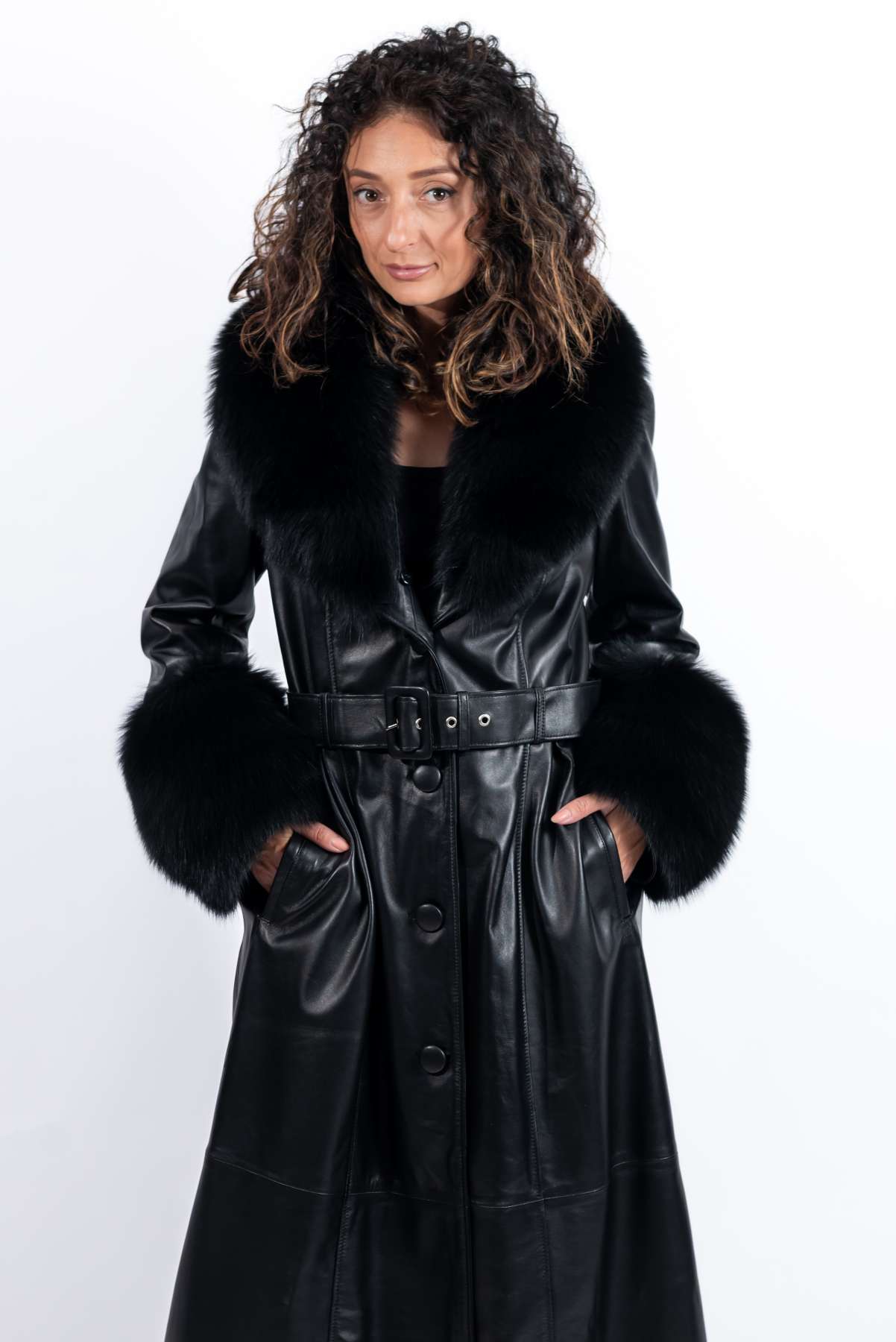 Women's leather coat Alexandra Black