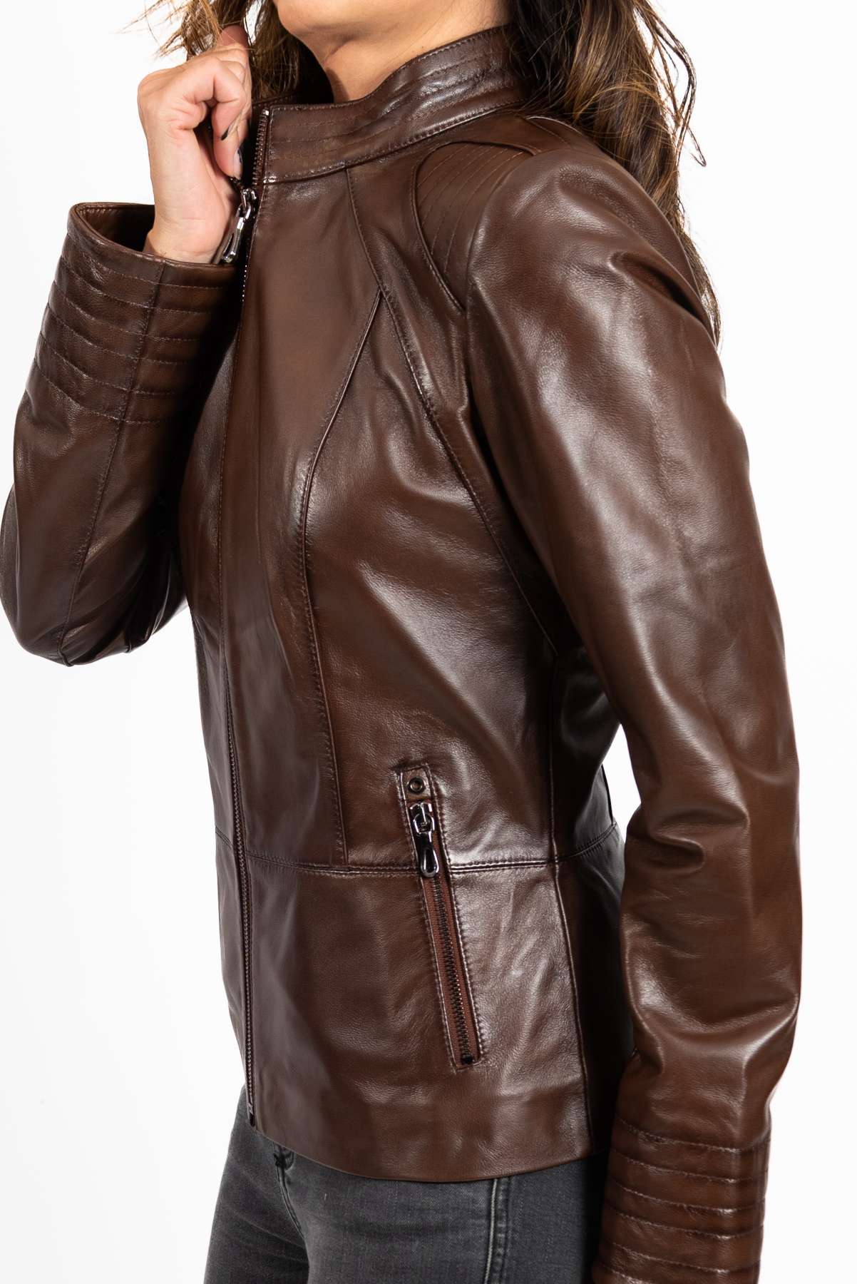 Women's leather jacket Alexa Brown