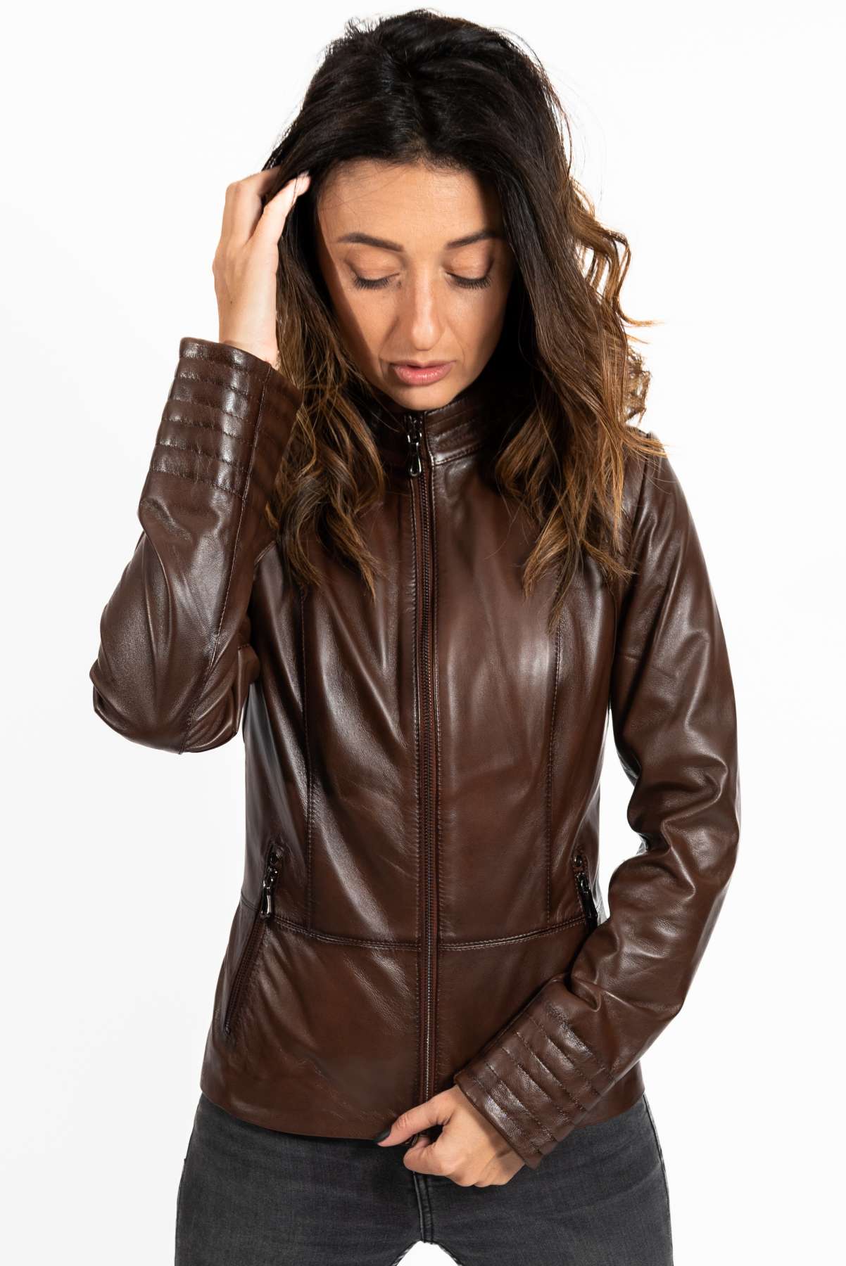 Women's leather jacket Alexa Brown