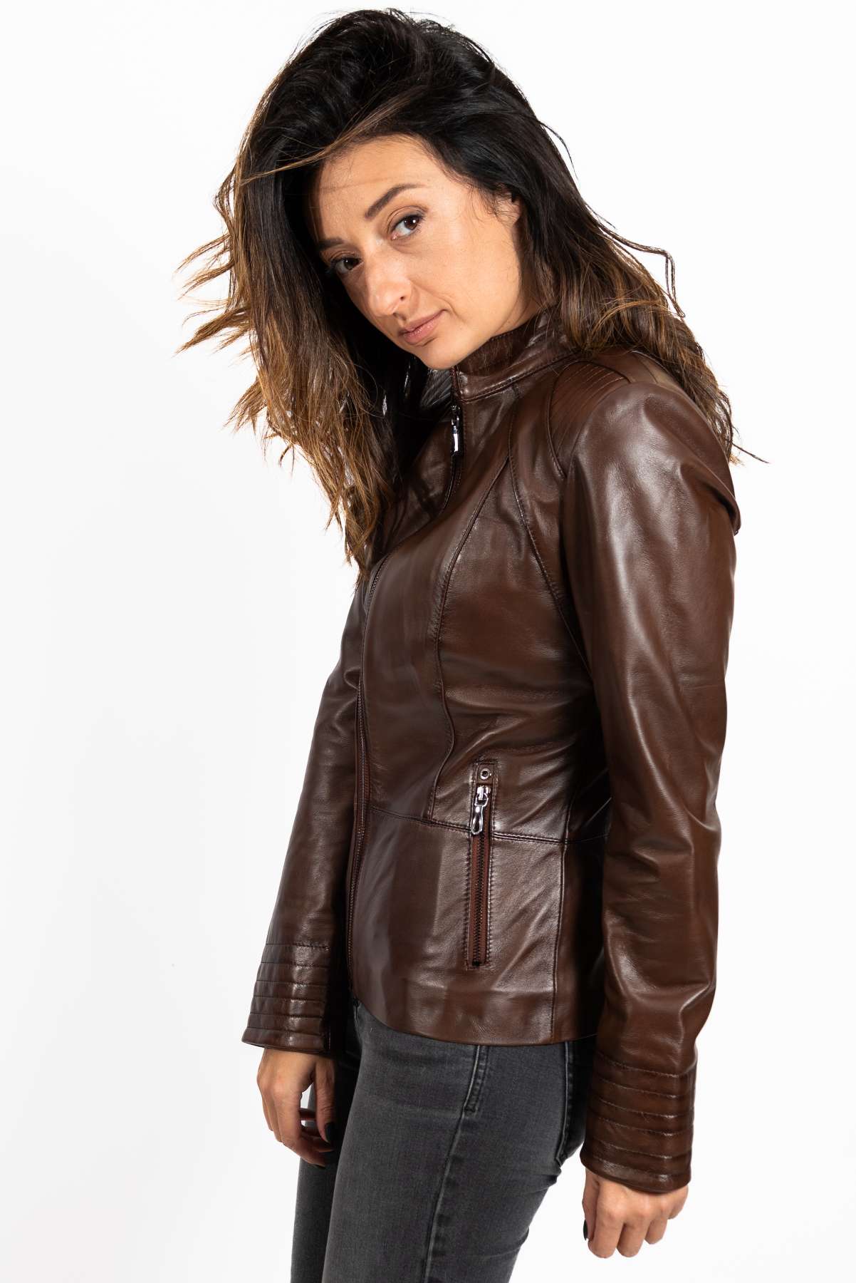 Women's leather jacket Alexa Brown