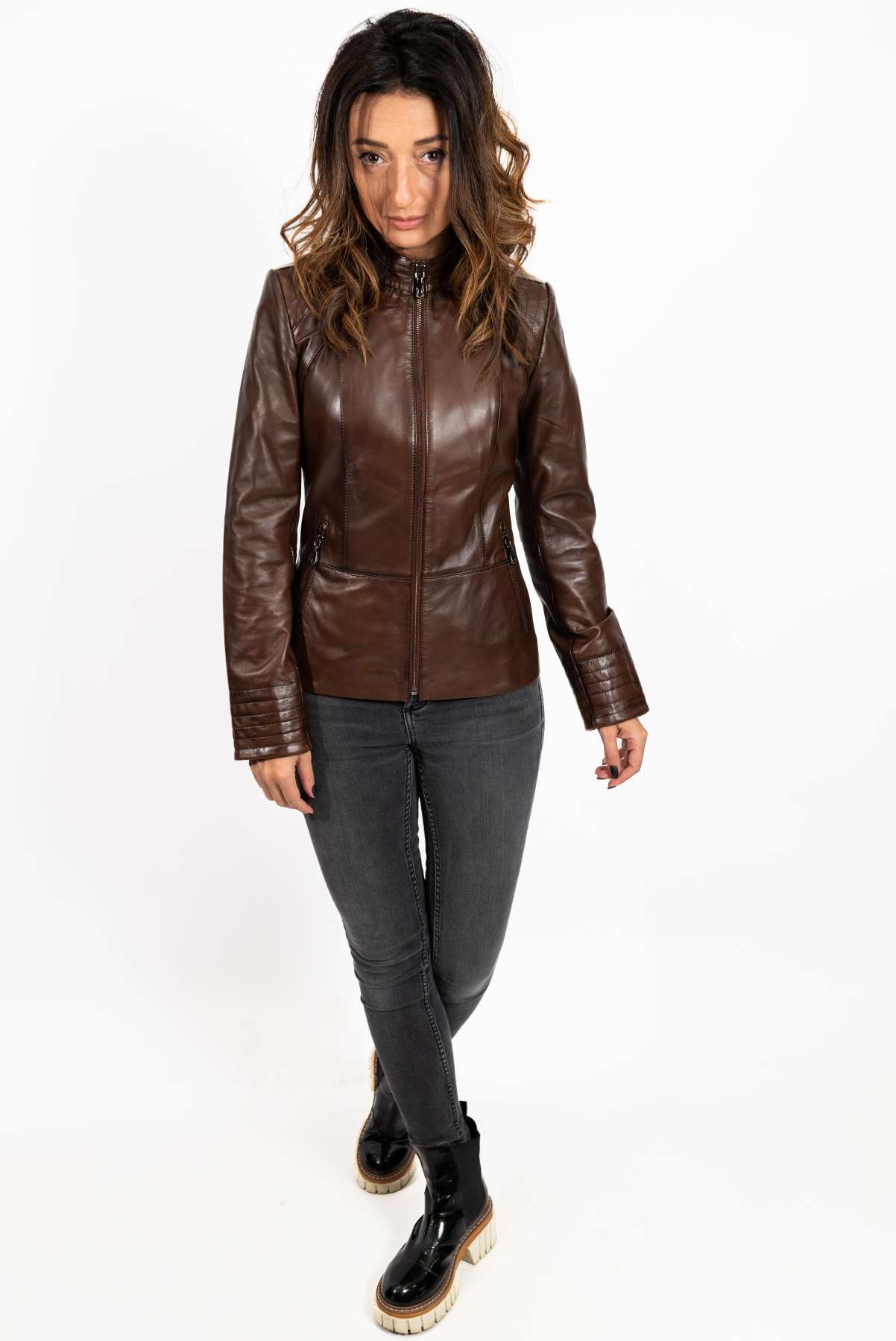 Women's leather jacket Alexa Brown