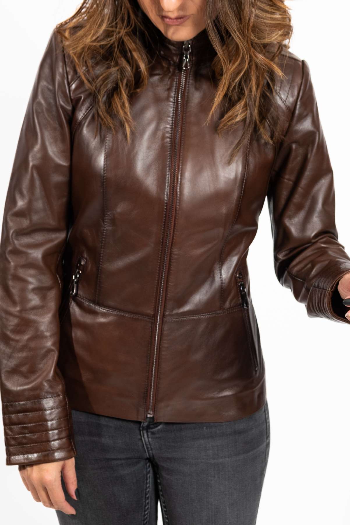 Women's leather jacket Alexa Brown