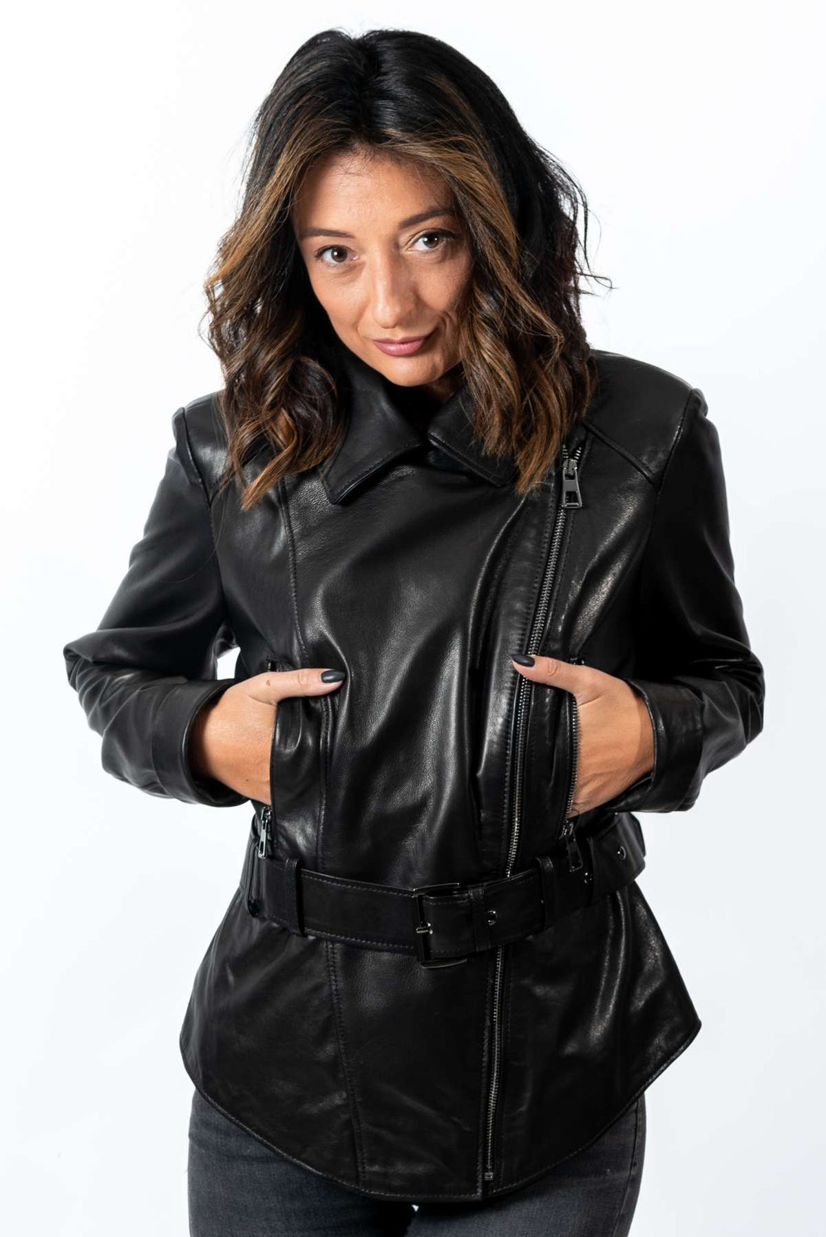 Women's leather jacket Antonina