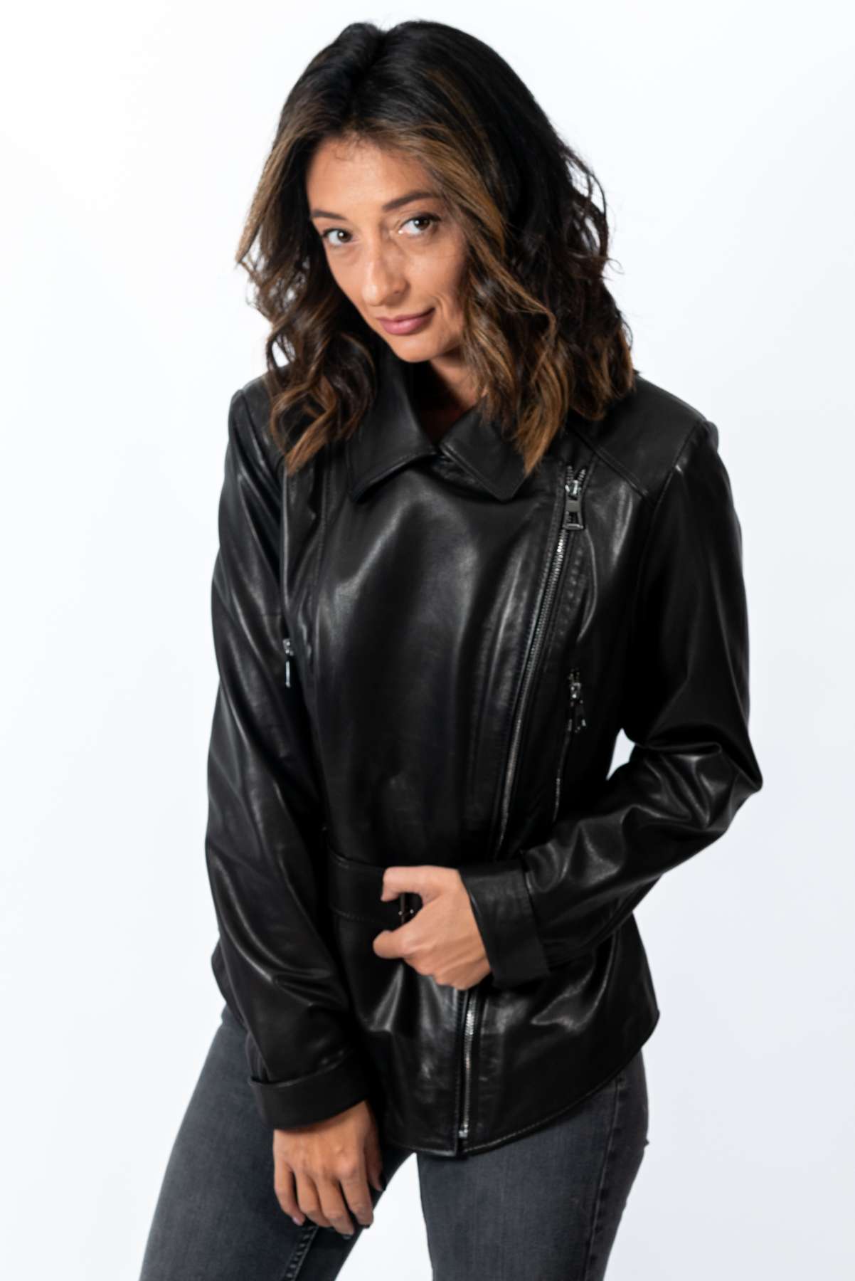 Women's leather jacket Antonina