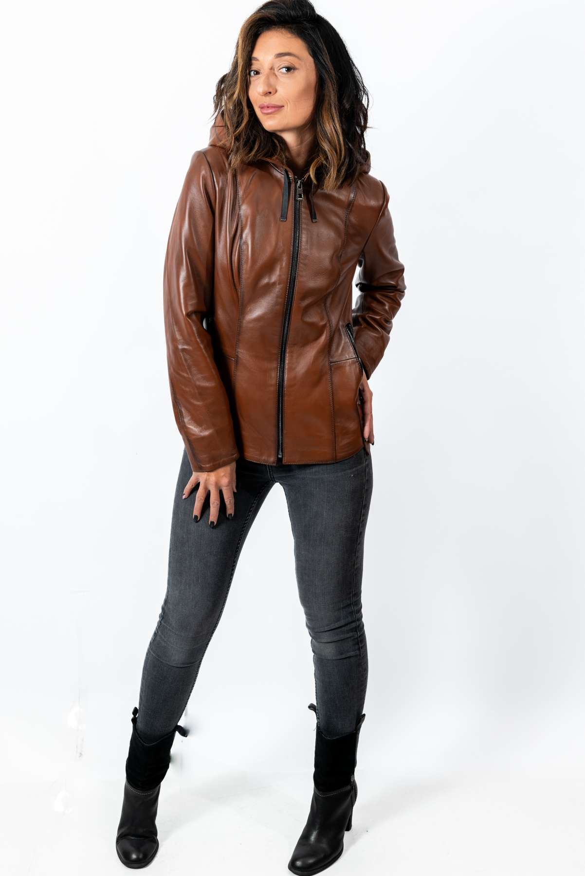 Women's leather jacket Alisa Brown
